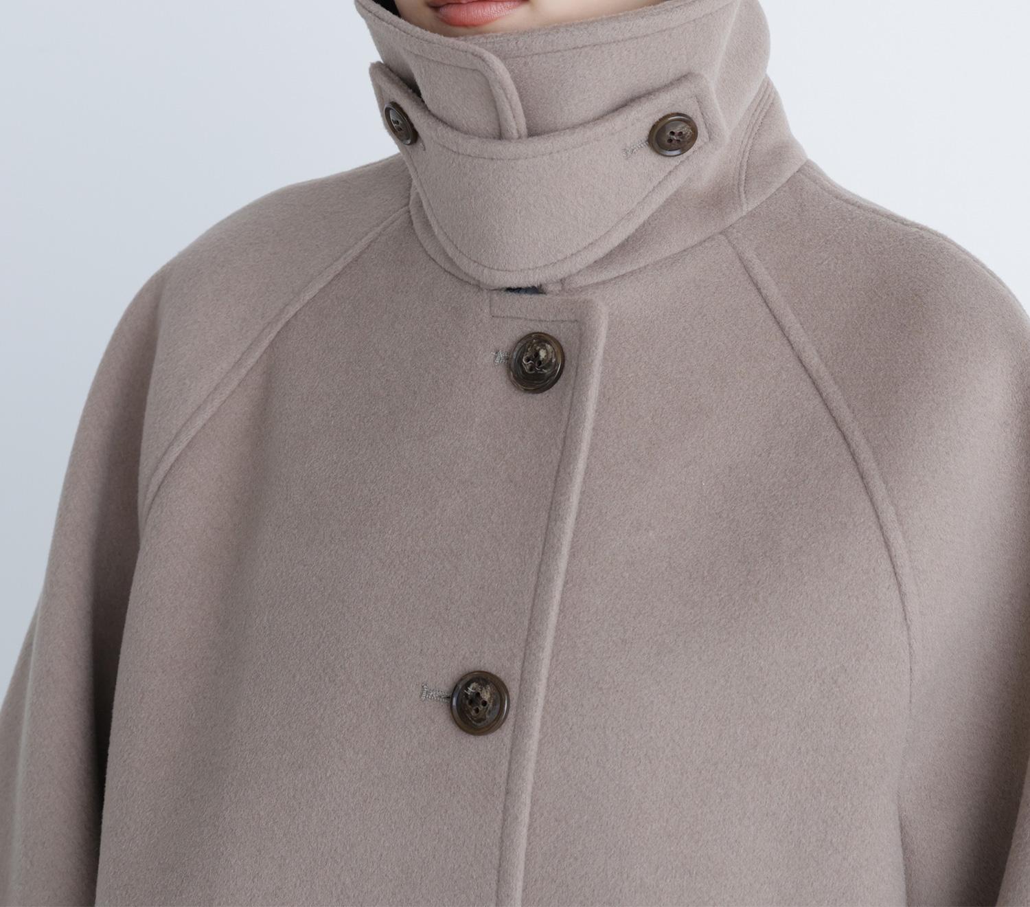ステンカラーハーフコート ベージュ