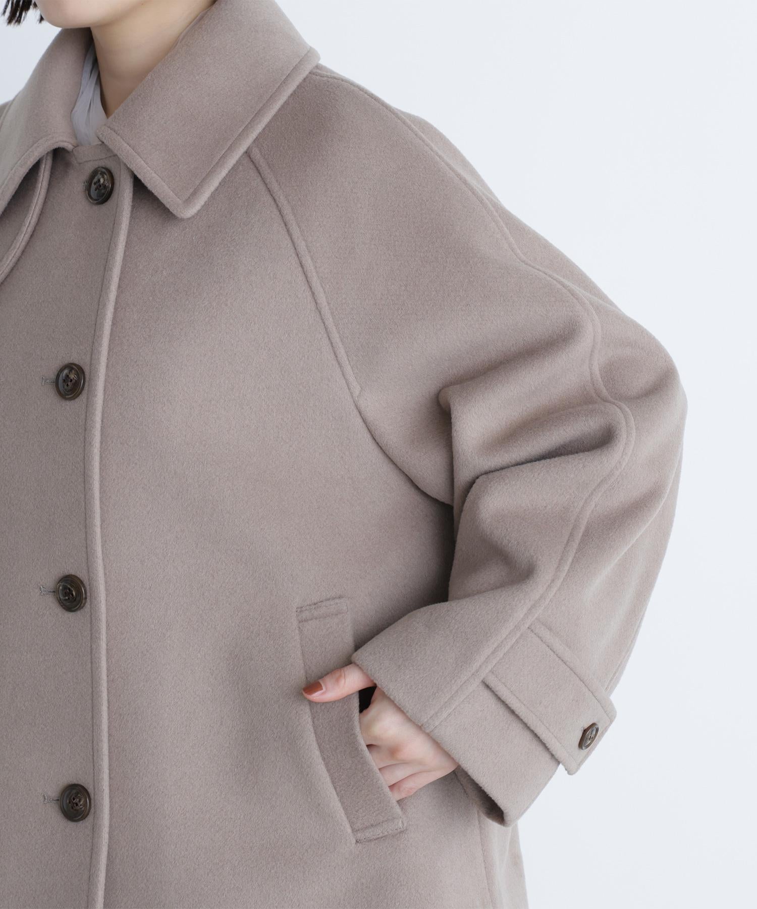 ステンカラーハーフコート ベージュ