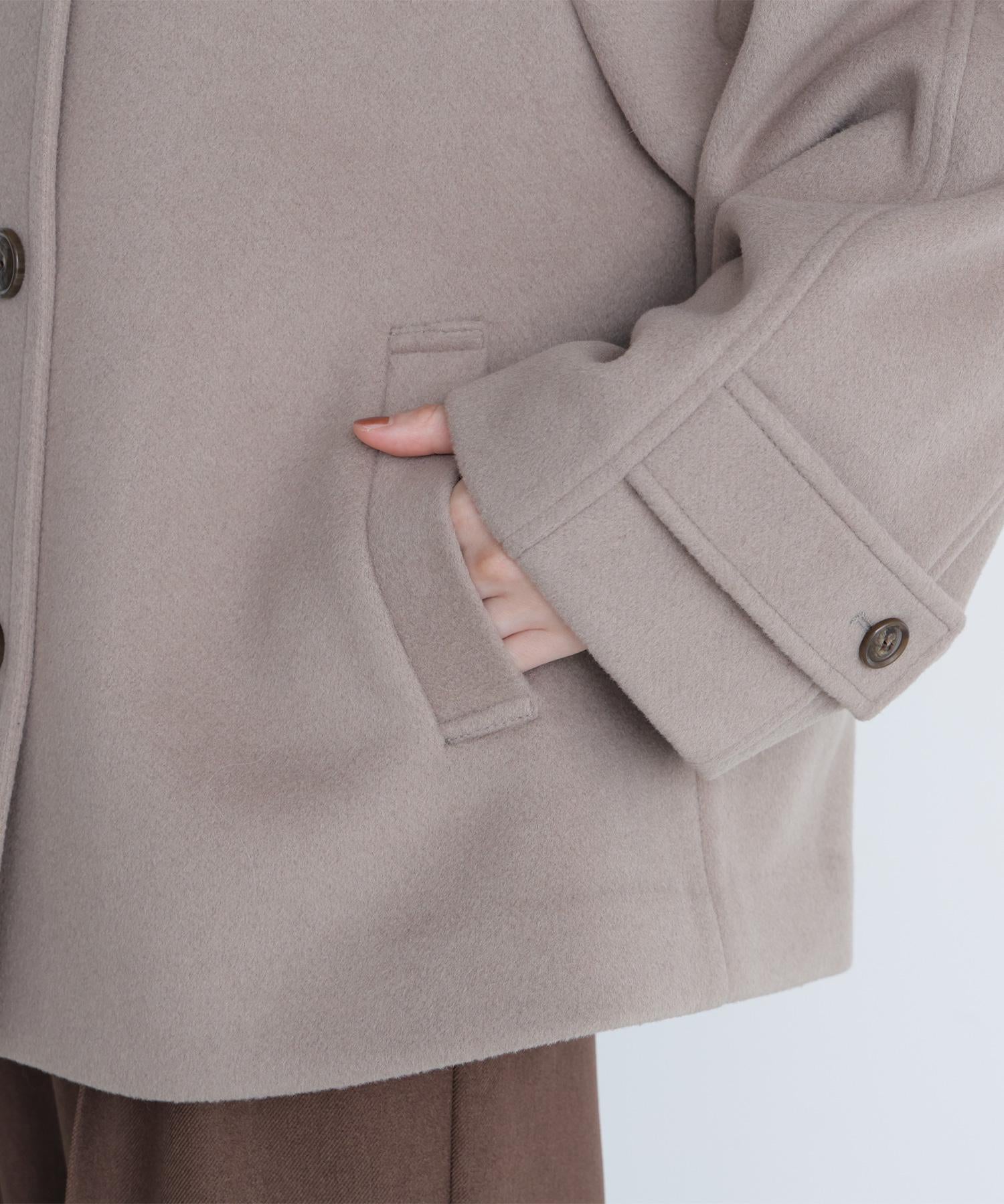 ステンカラーハーフコート ベージュ