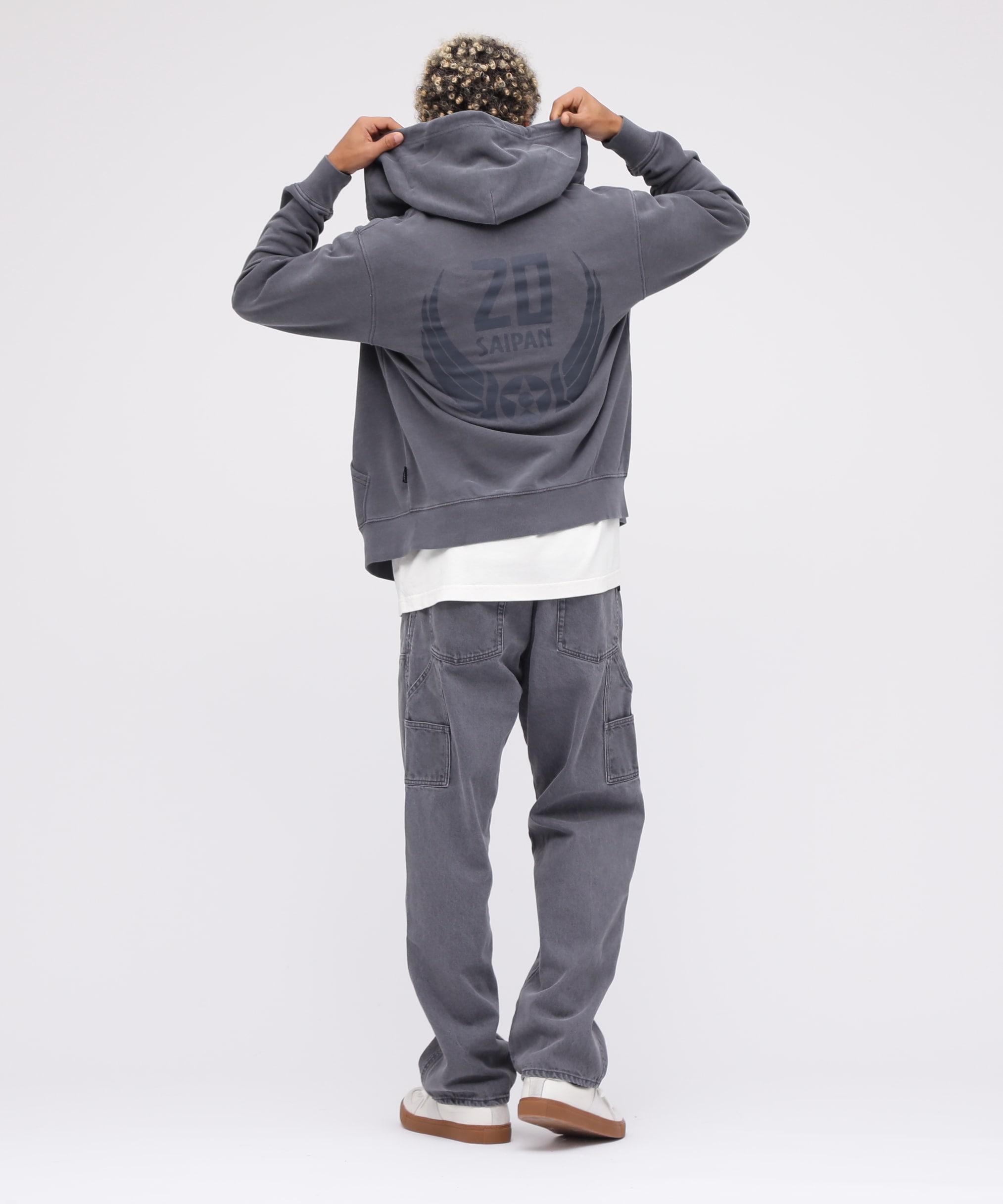 《WER限定》FADE WASH ZIP UP PA>KA "SAIPAN" / フェイドウォッシュ ジップアップパーカー "サイパン"  チャコール