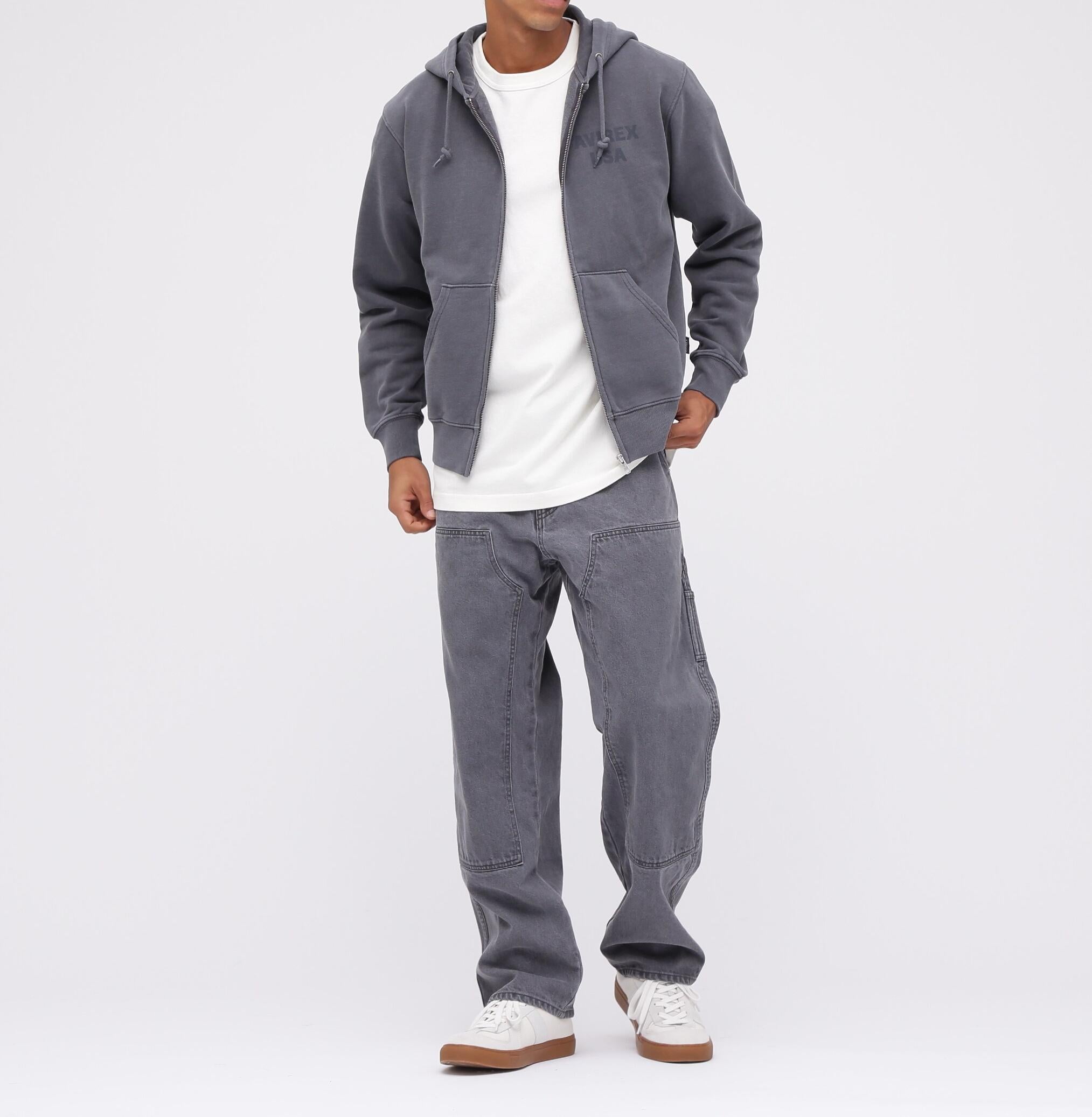 《WER限定》FADE WASH ZIP UP PA>KA "SAIPAN" / フェイドウォッシュ ジップアップパーカー "サイパン"  チャコール