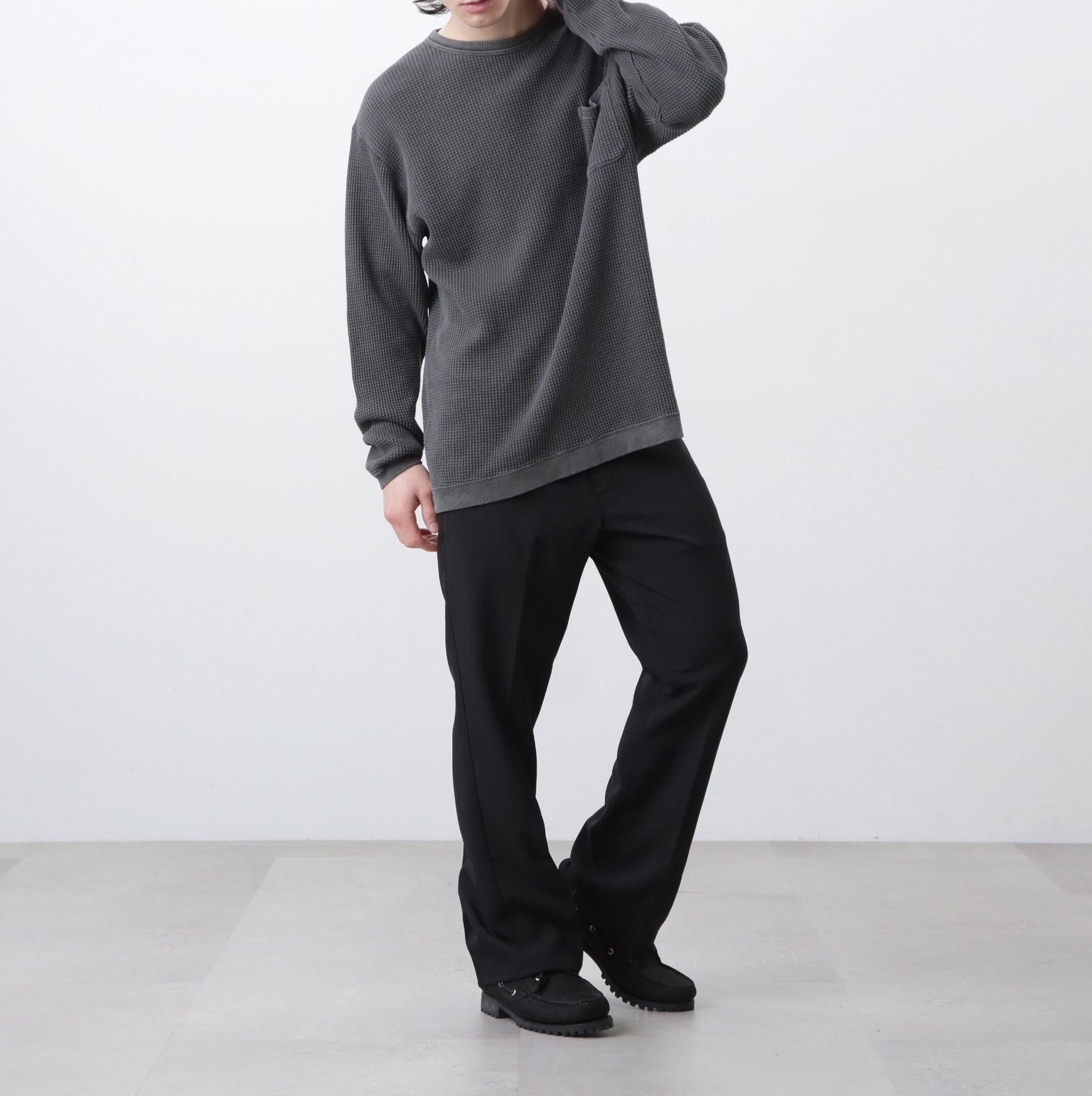 MANASTASH/マナスタッシュ/ HEAVY SNUG THERMAL L/S TEE ブラック