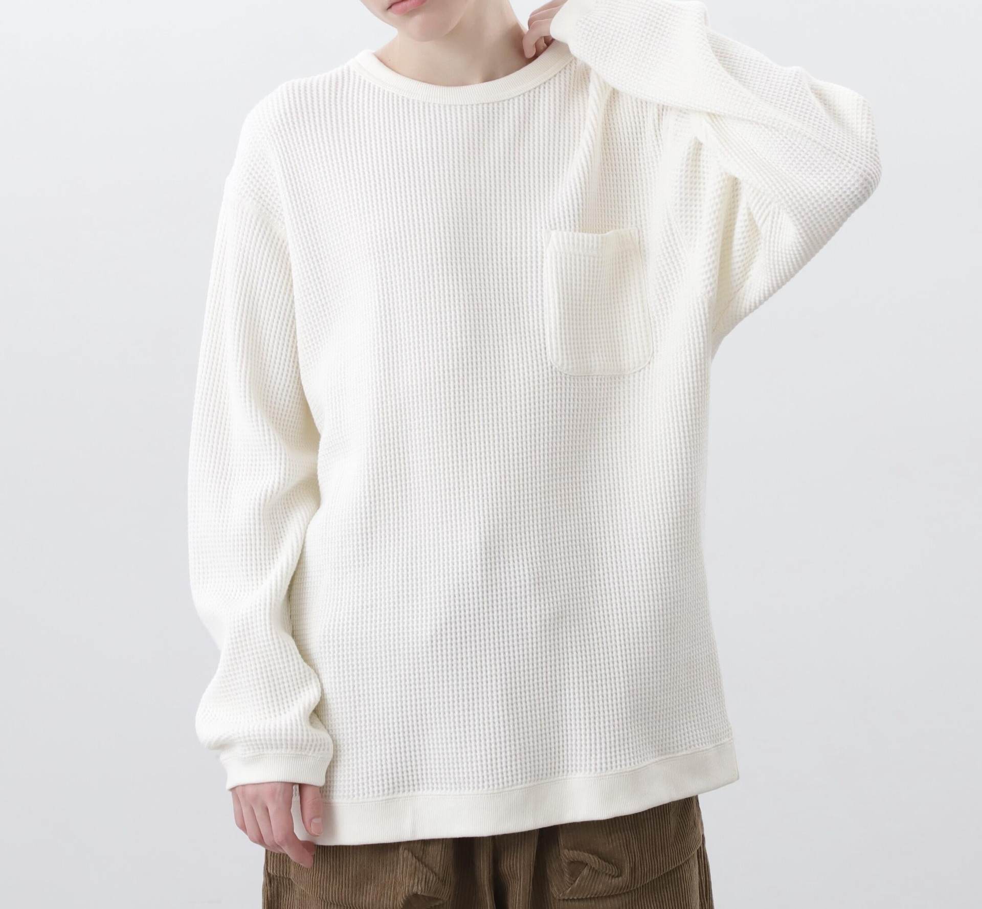 MANASTASH/マナスタッシュ/ HEAVY SNUG THE>MAL L/S TEE ホワイト