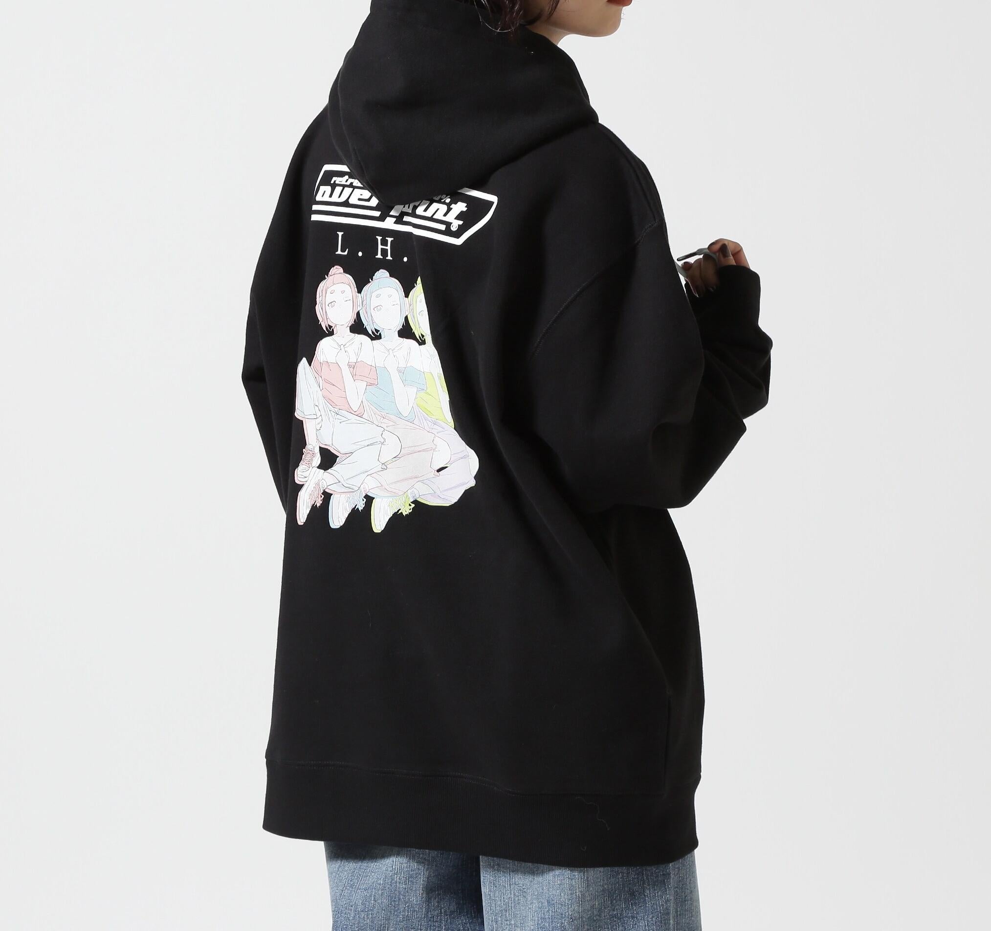 ovepint/オーバープリント/Deley Hoodie ブラック