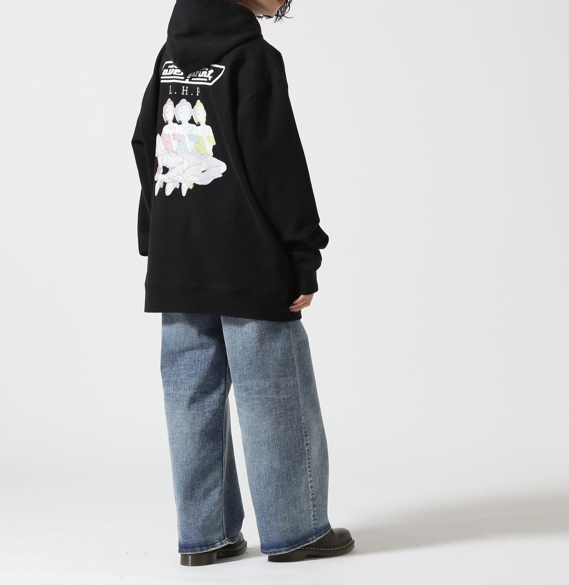 ovepint/オーバープリント/Deley Hoodie ブラック