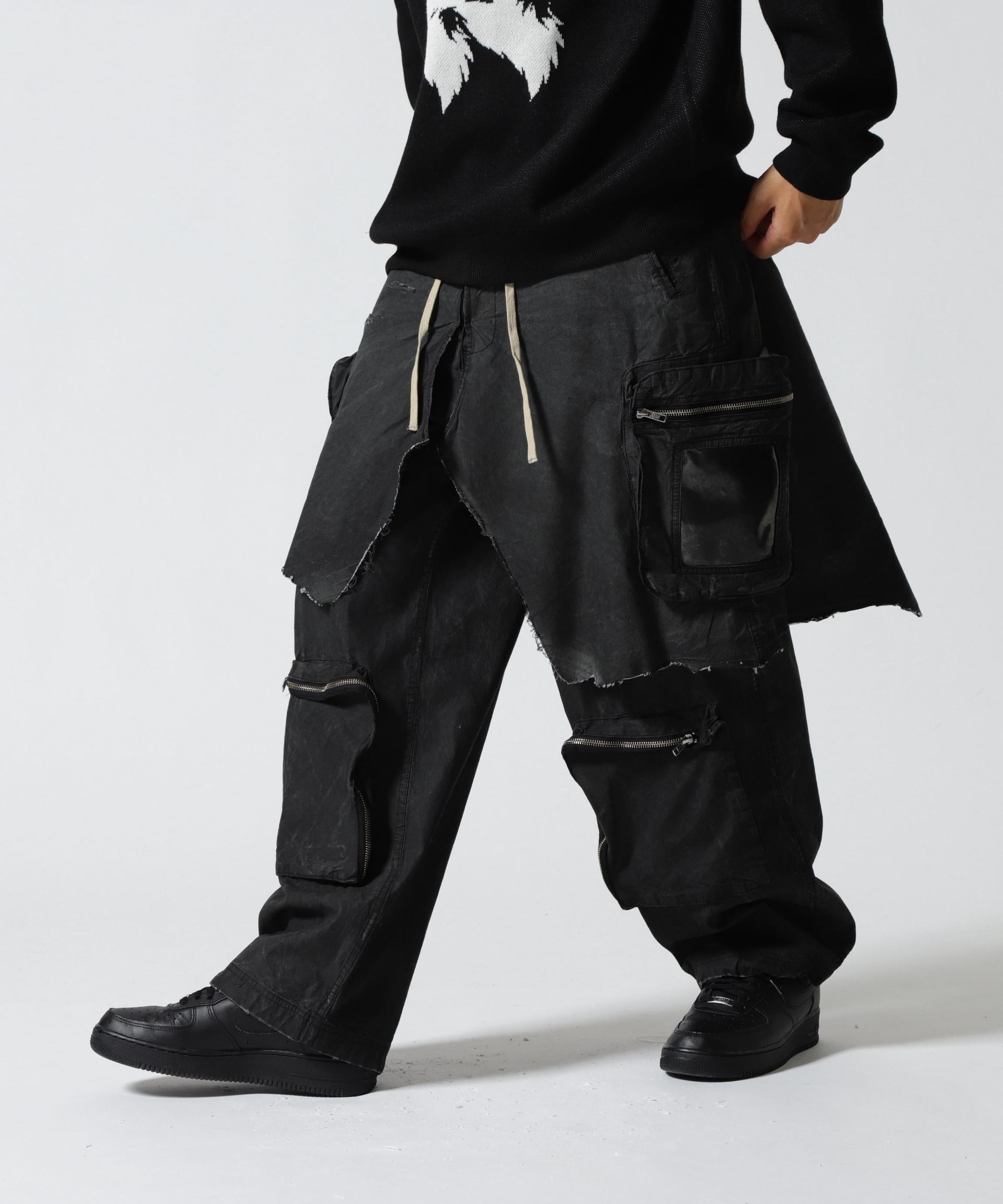 FR(13)NDS/フレンズ/Fake Layered Cargo Pants ブラック