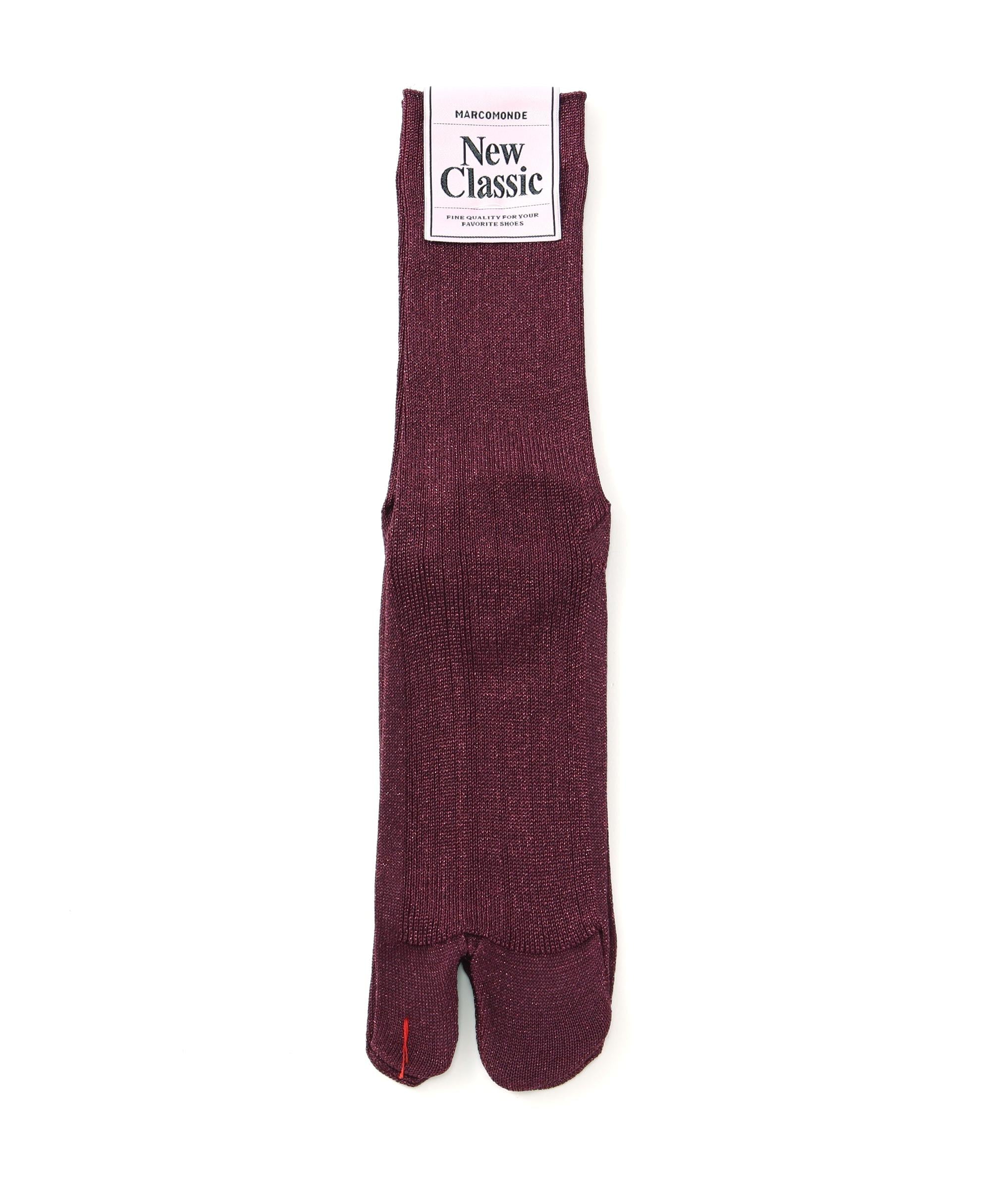 MA>COMONDE（マルコモンド）glitte tai socks 20/タビソックス ダークレッド4