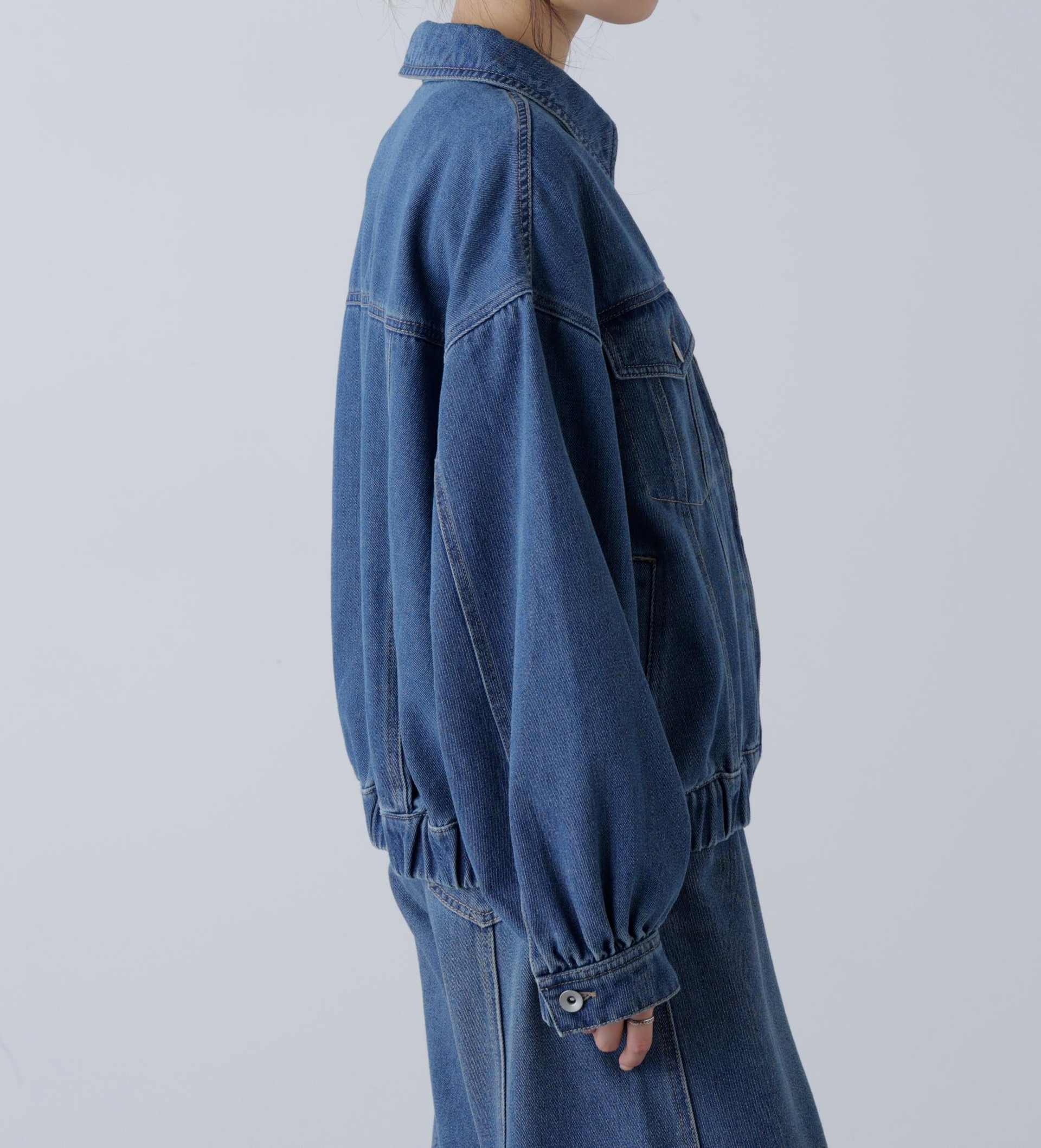 オーバーサイズデニムジャケット ライトインディゴオーバーダイ1