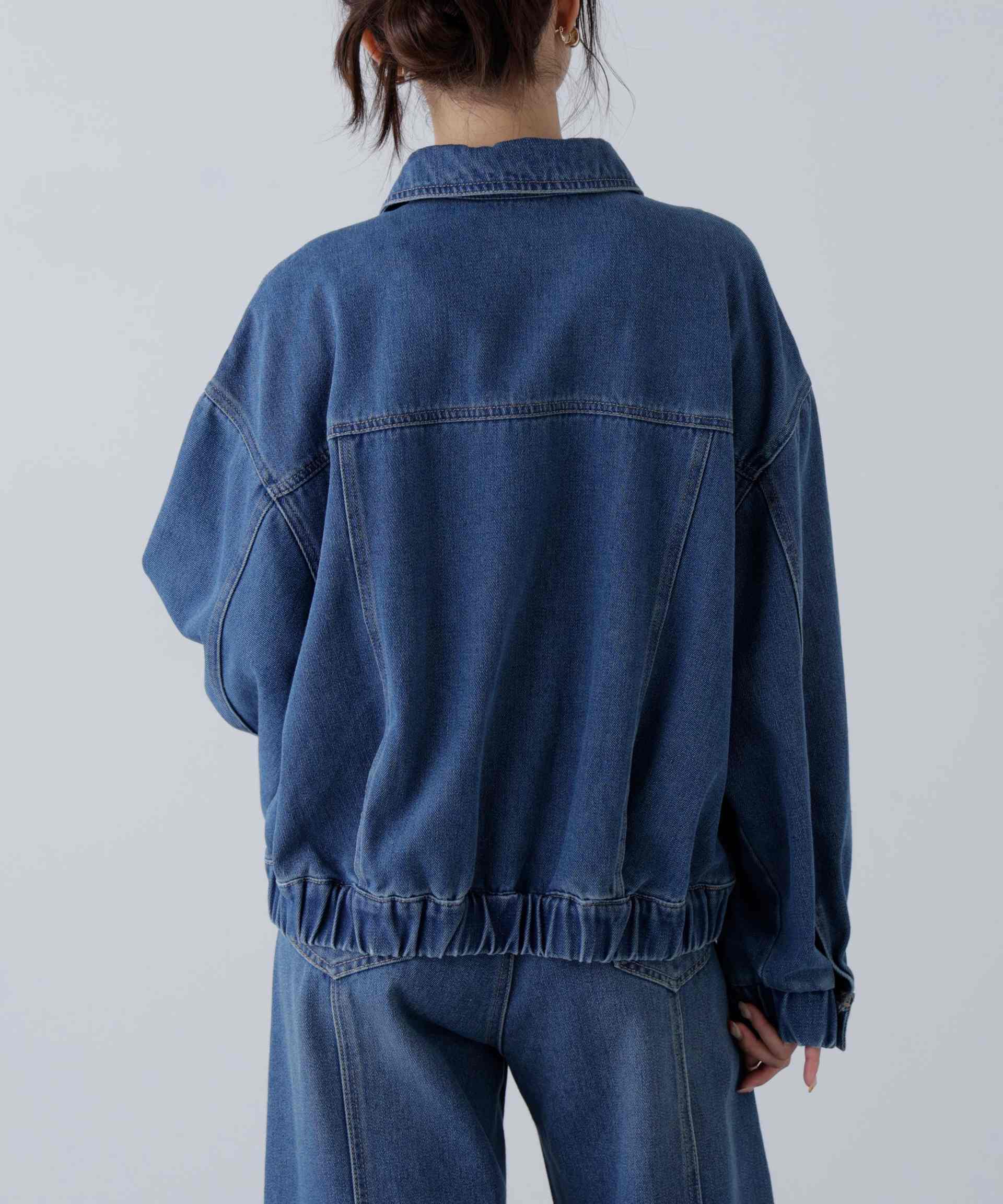 オーバーサイズデニムジャケット ライトインディゴオーバーダイ1