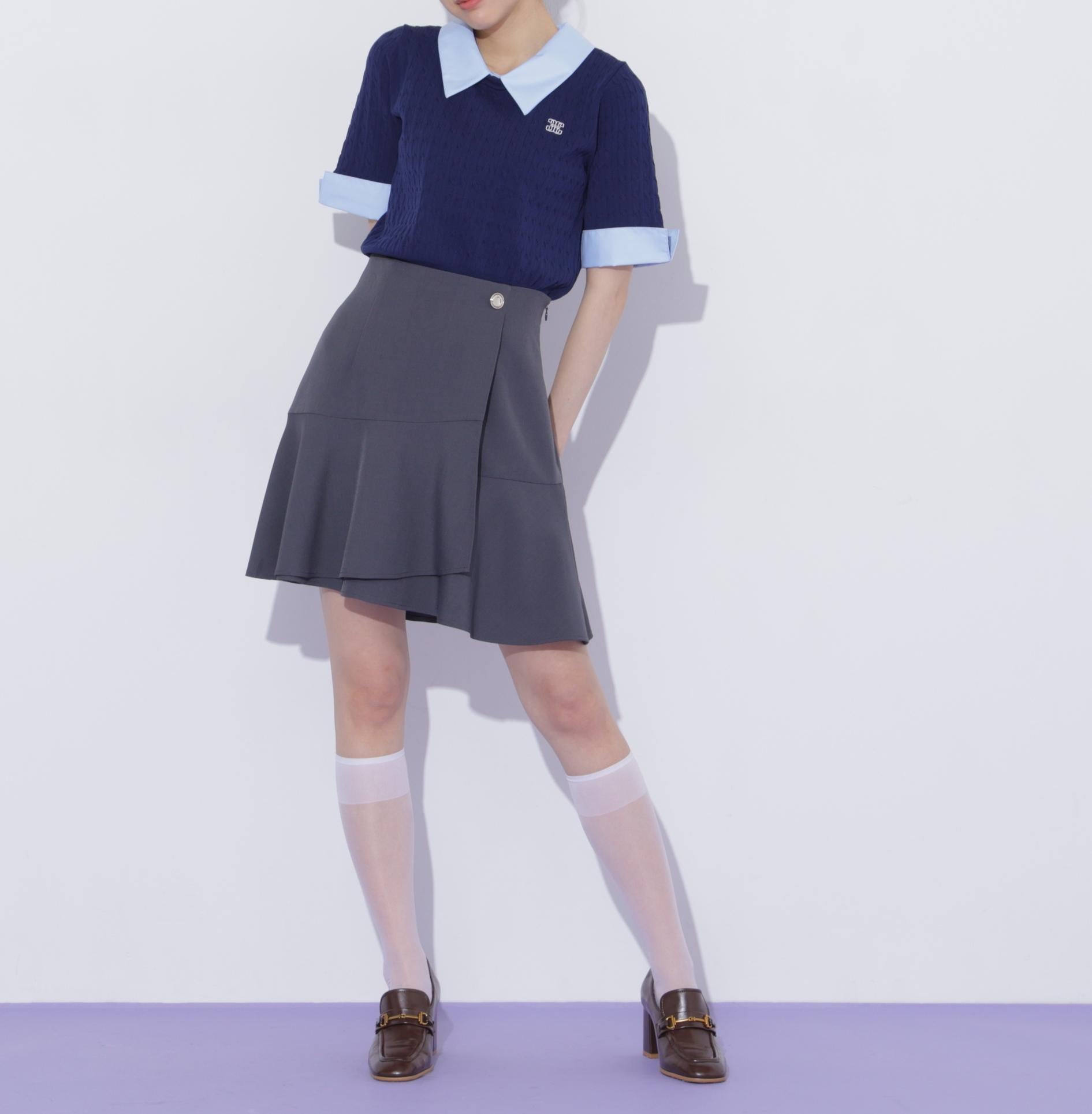ラップミニスカート チャコール