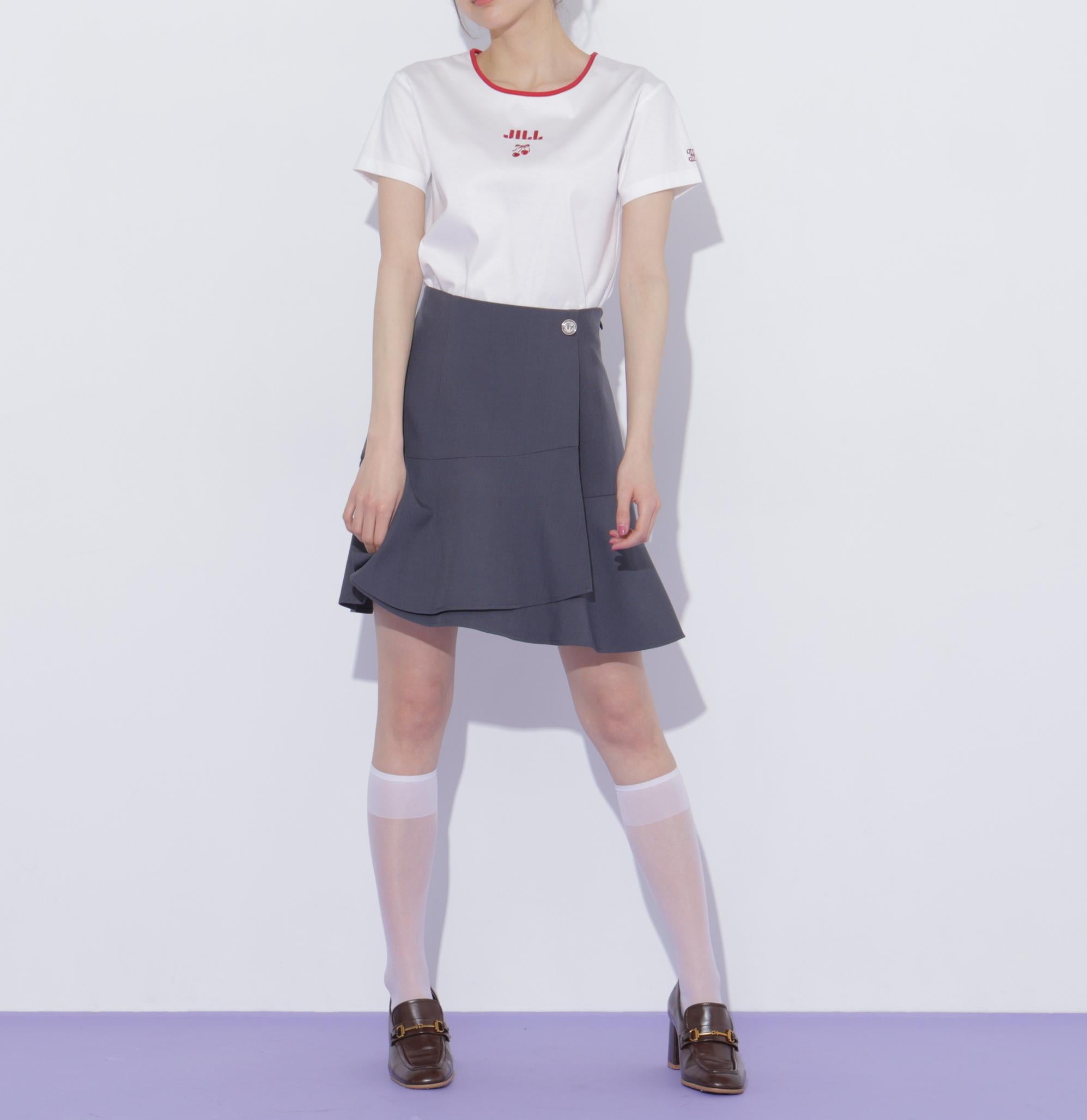 ラップミニスカート チャコール