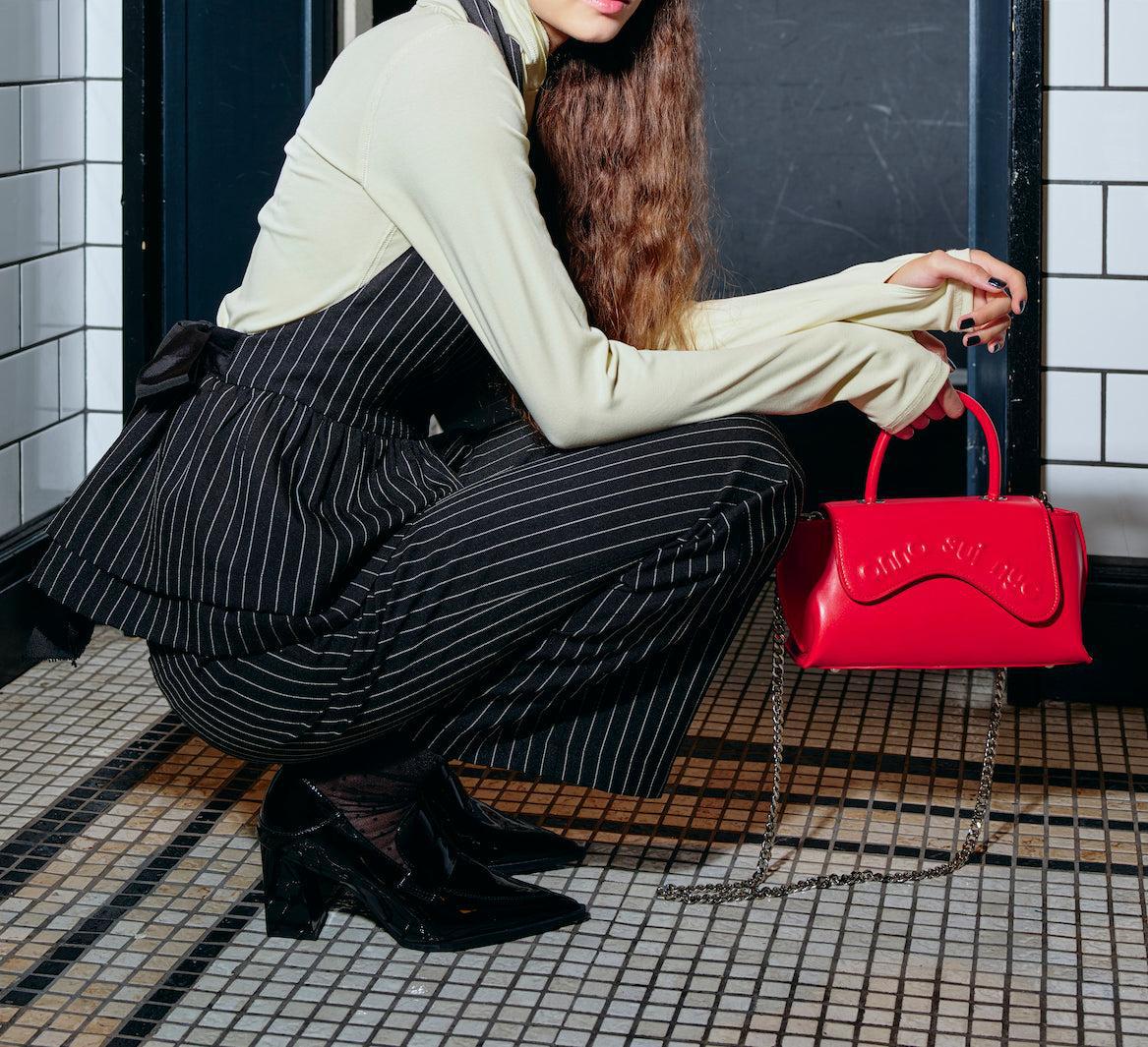 ANNA SUI NYC/アナ スイ エヌワイシー/ウェーブハンドバッグ レッド