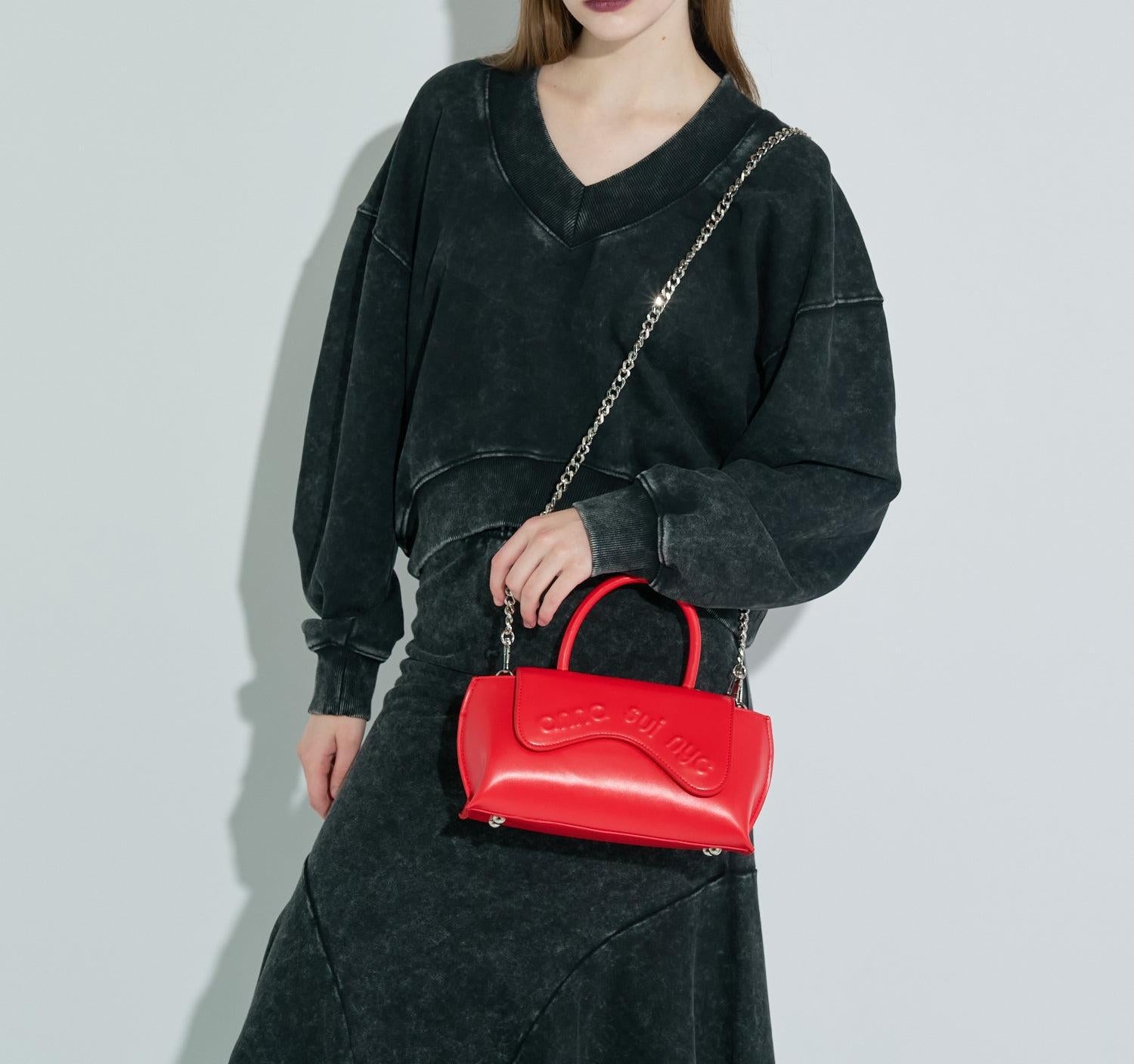 ANNA SUI NYC/アナ スイ エヌワイシー/ウェーブハンドバッグ レッド