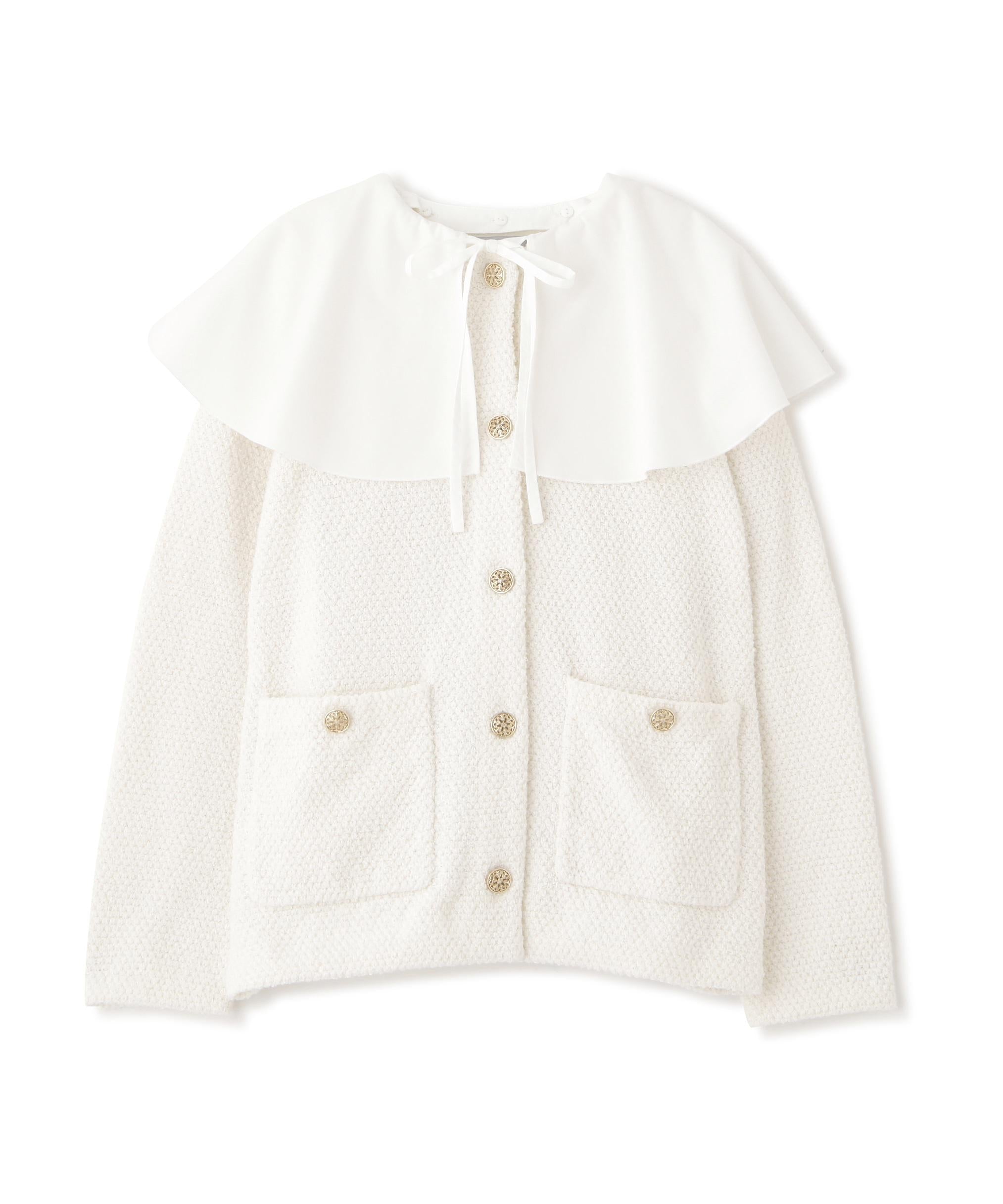 エリツキツイードニットカーディガン エクリュ1