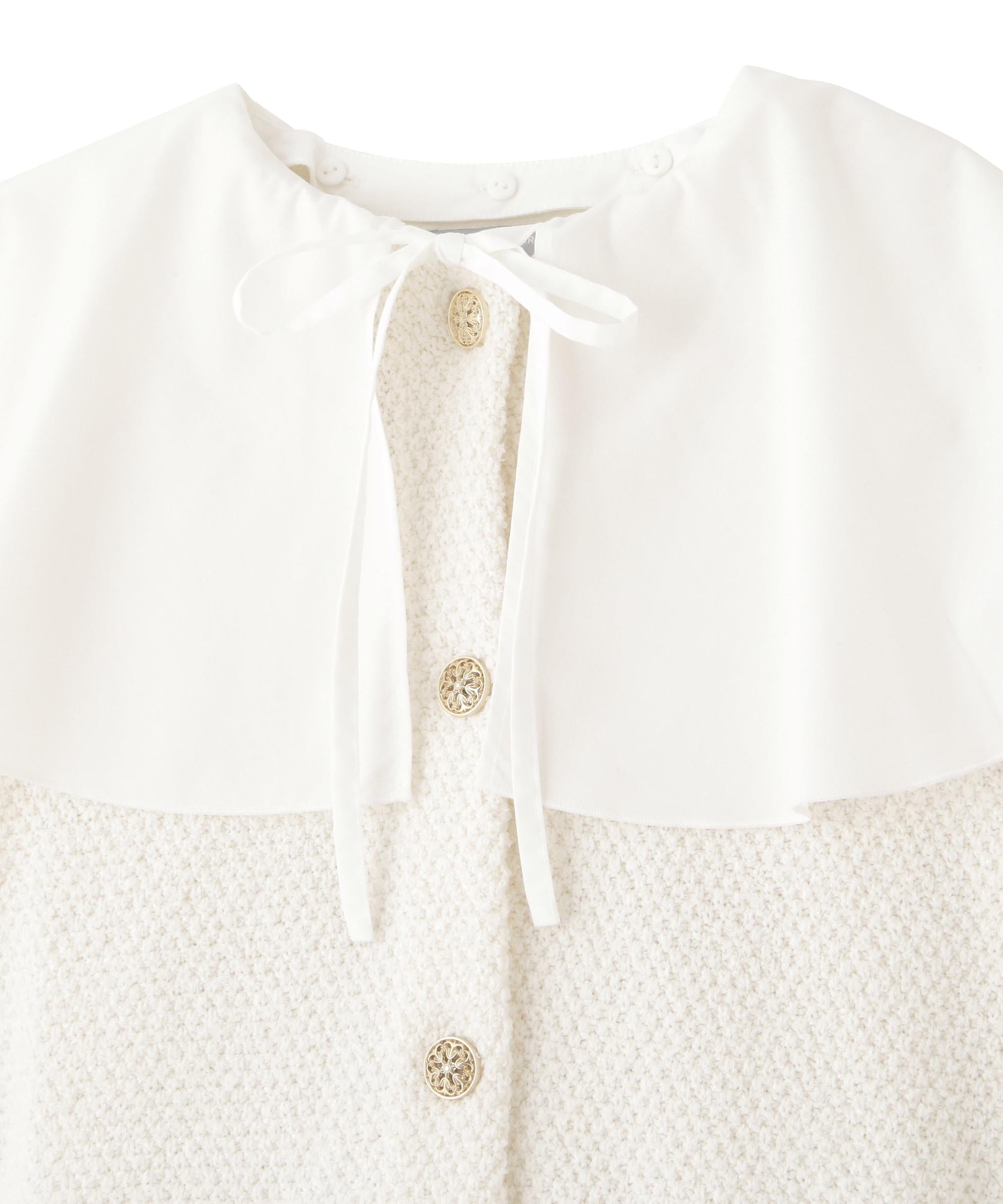 エリツキツイードニットカーディガン エクリュ1