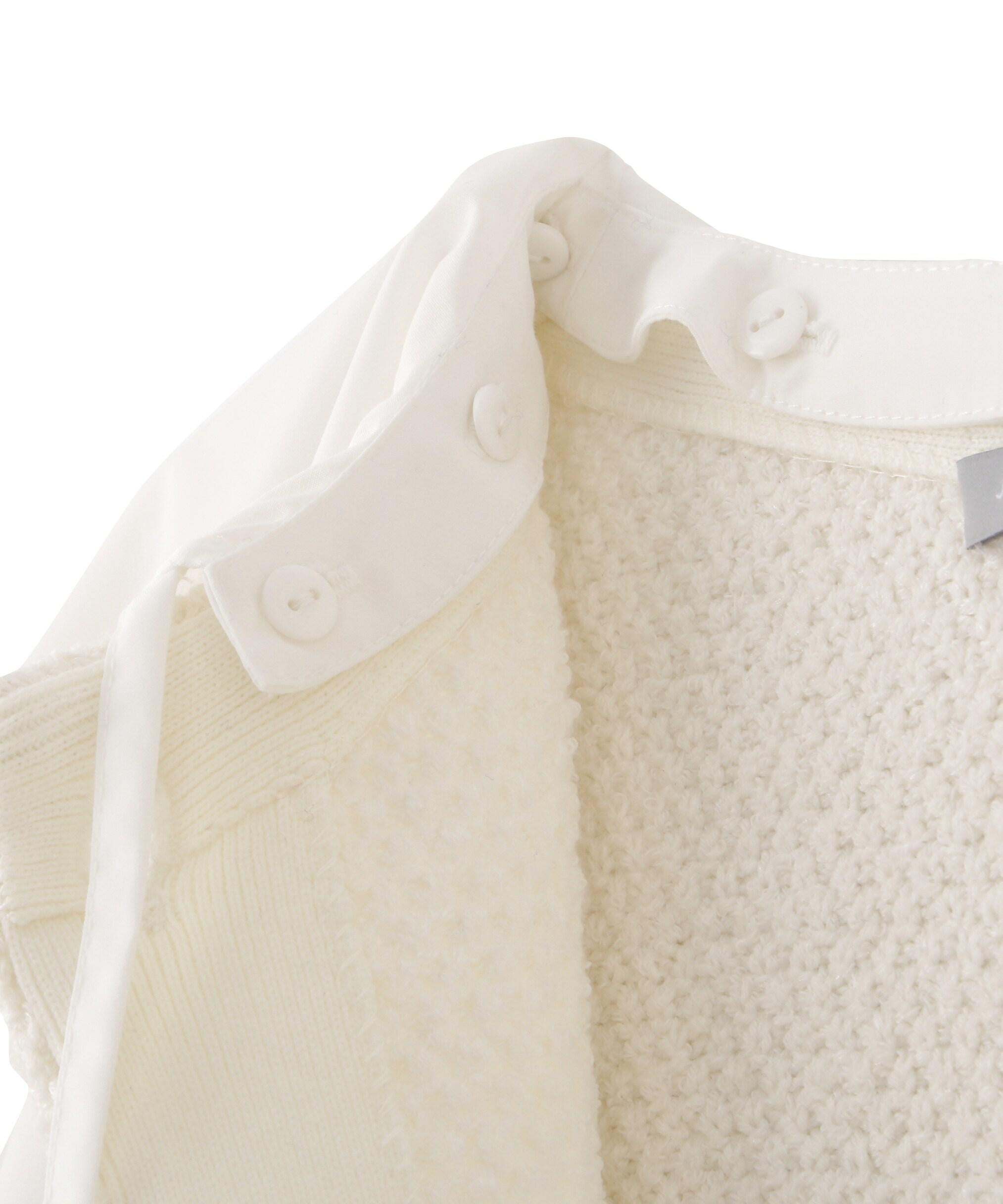 エリツキツイードニットカーディガン エクリュ1