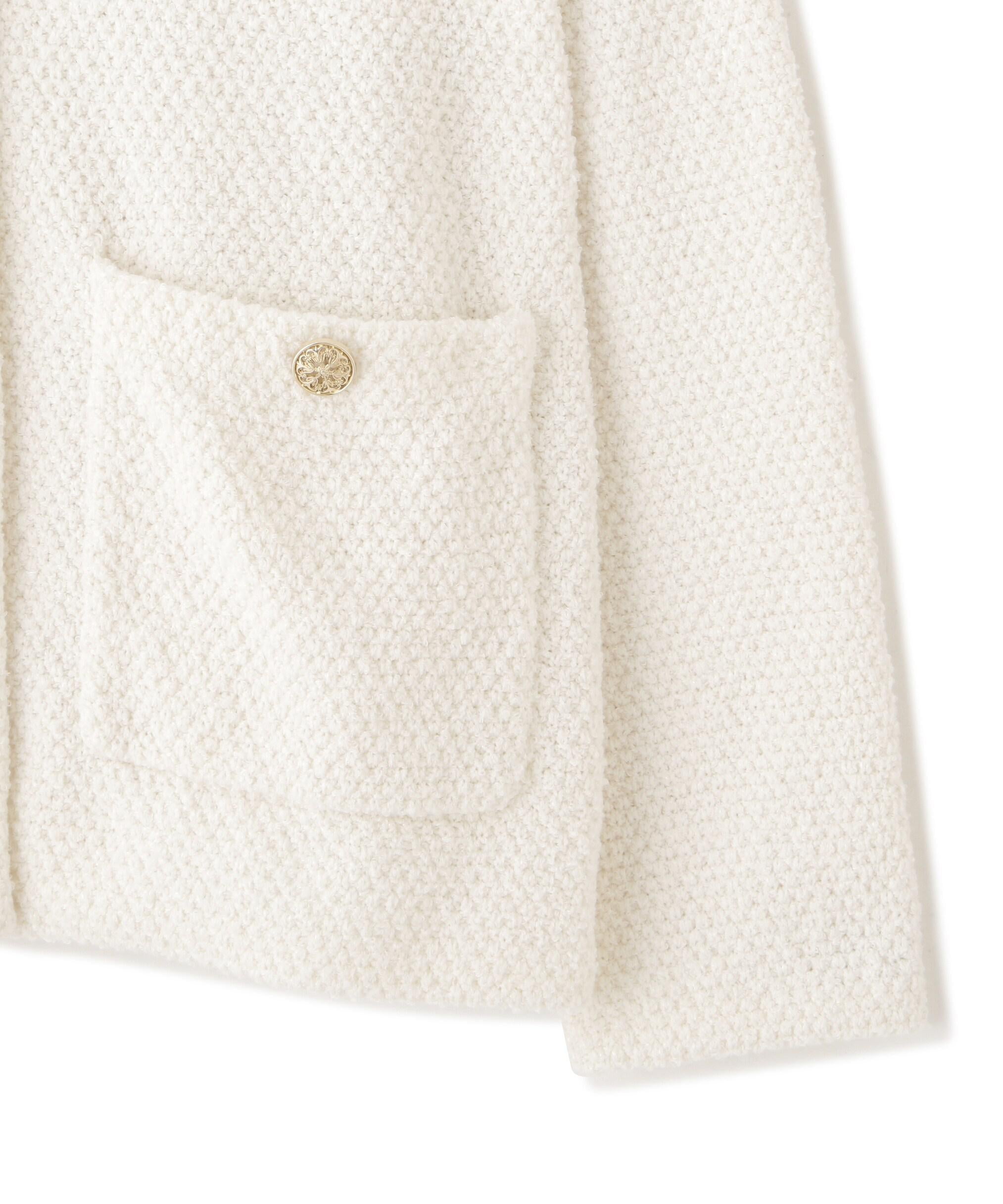 エリツキツイードニットカーディガン エクリュ1