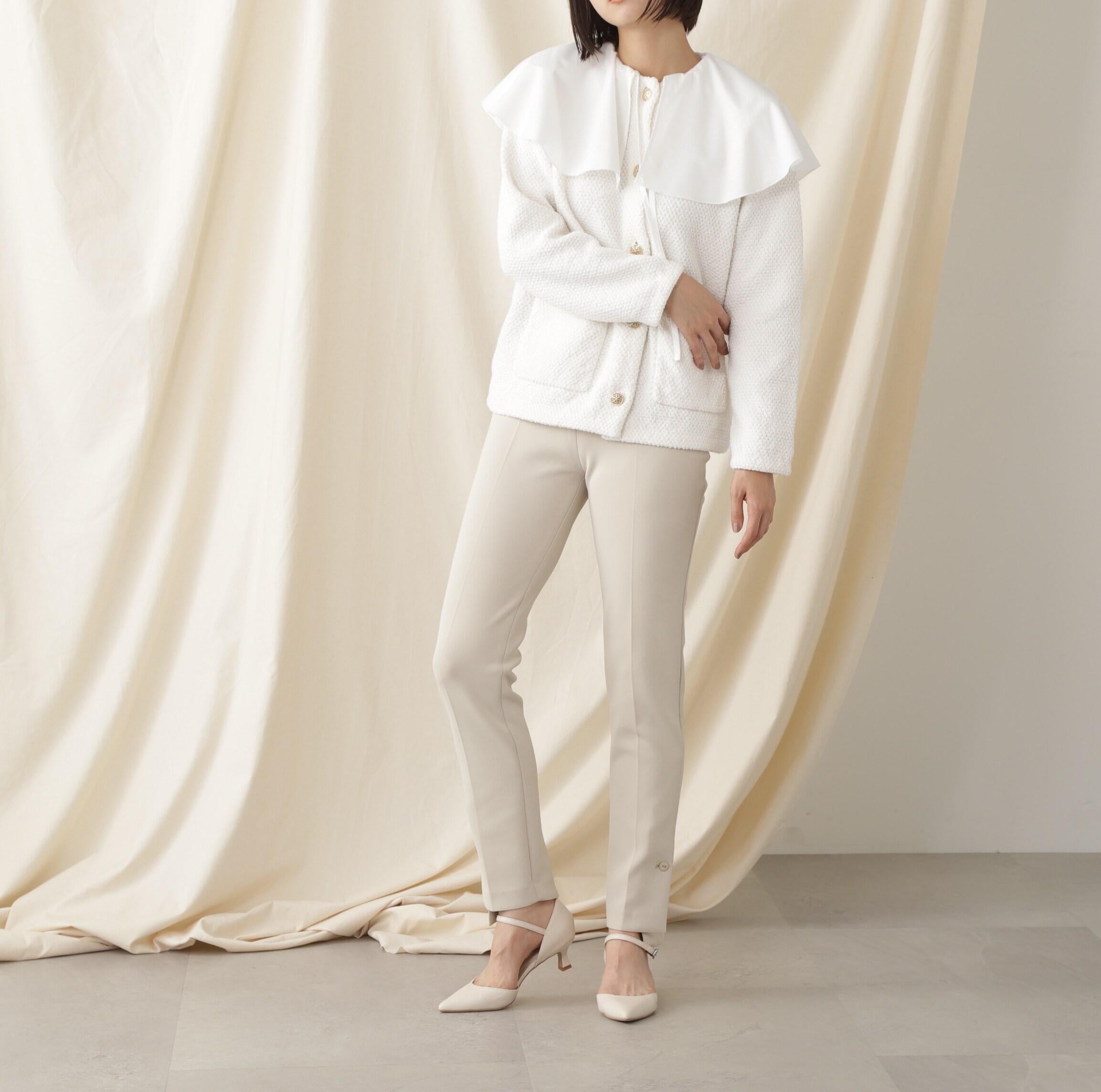 エリツキツイードニットカーディガン エクリュ1