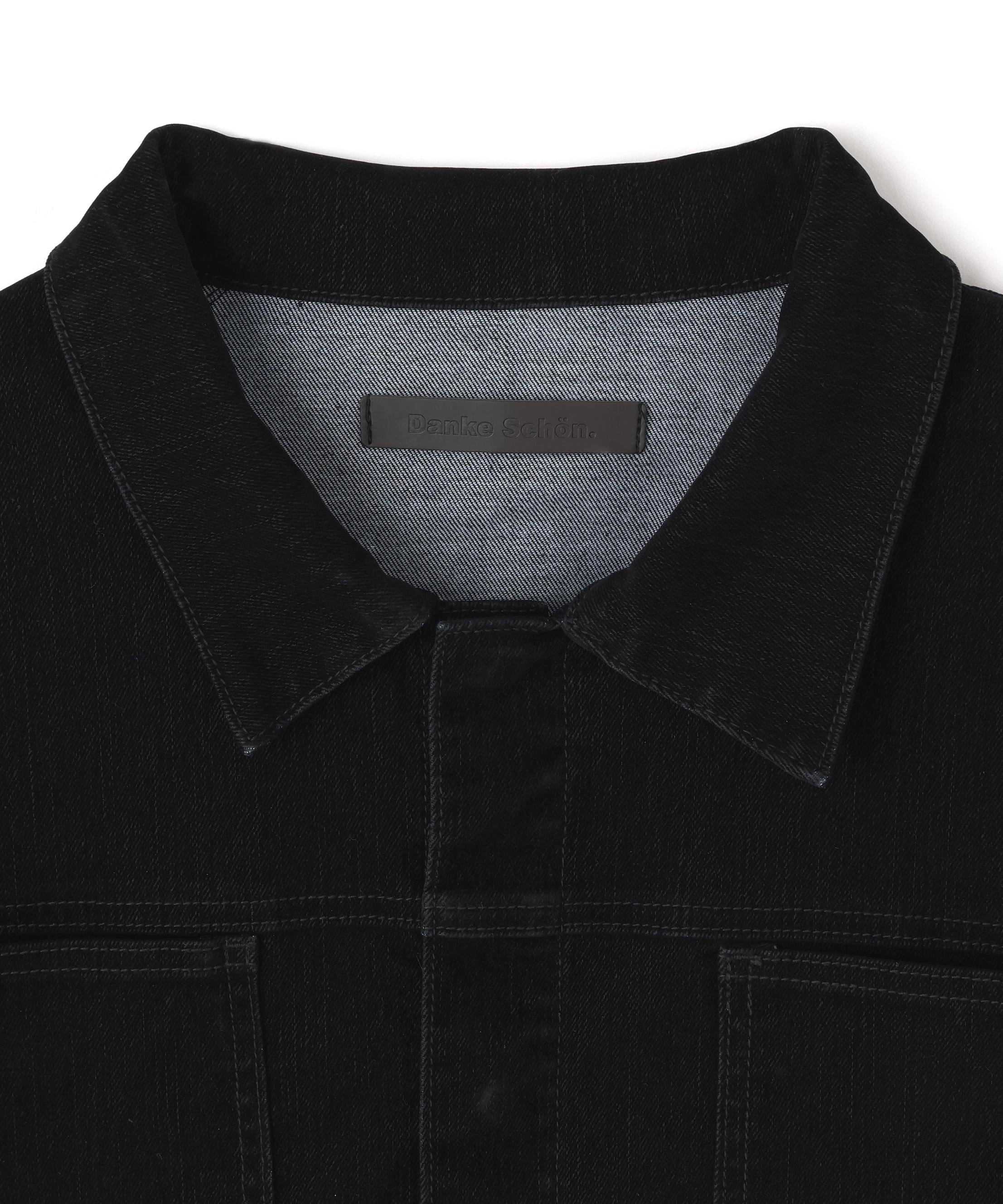 DankeSchon/ダンケシェーン/FLOCKY DENIM SHO>T JACKET ブラック