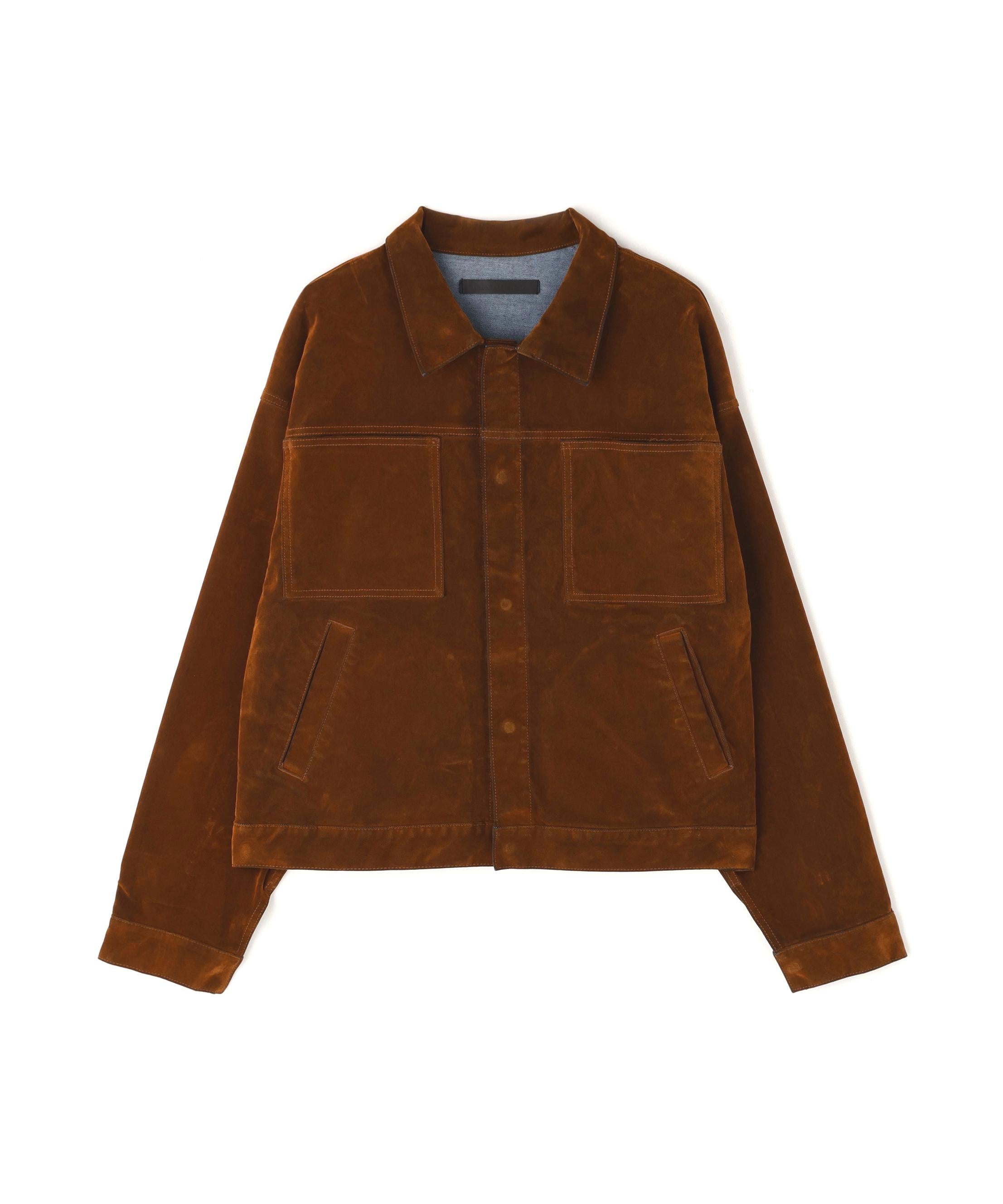 DankeSchon/ダンケシェーン/FLOCKY DENIM SHO>T JACKET ブラウン