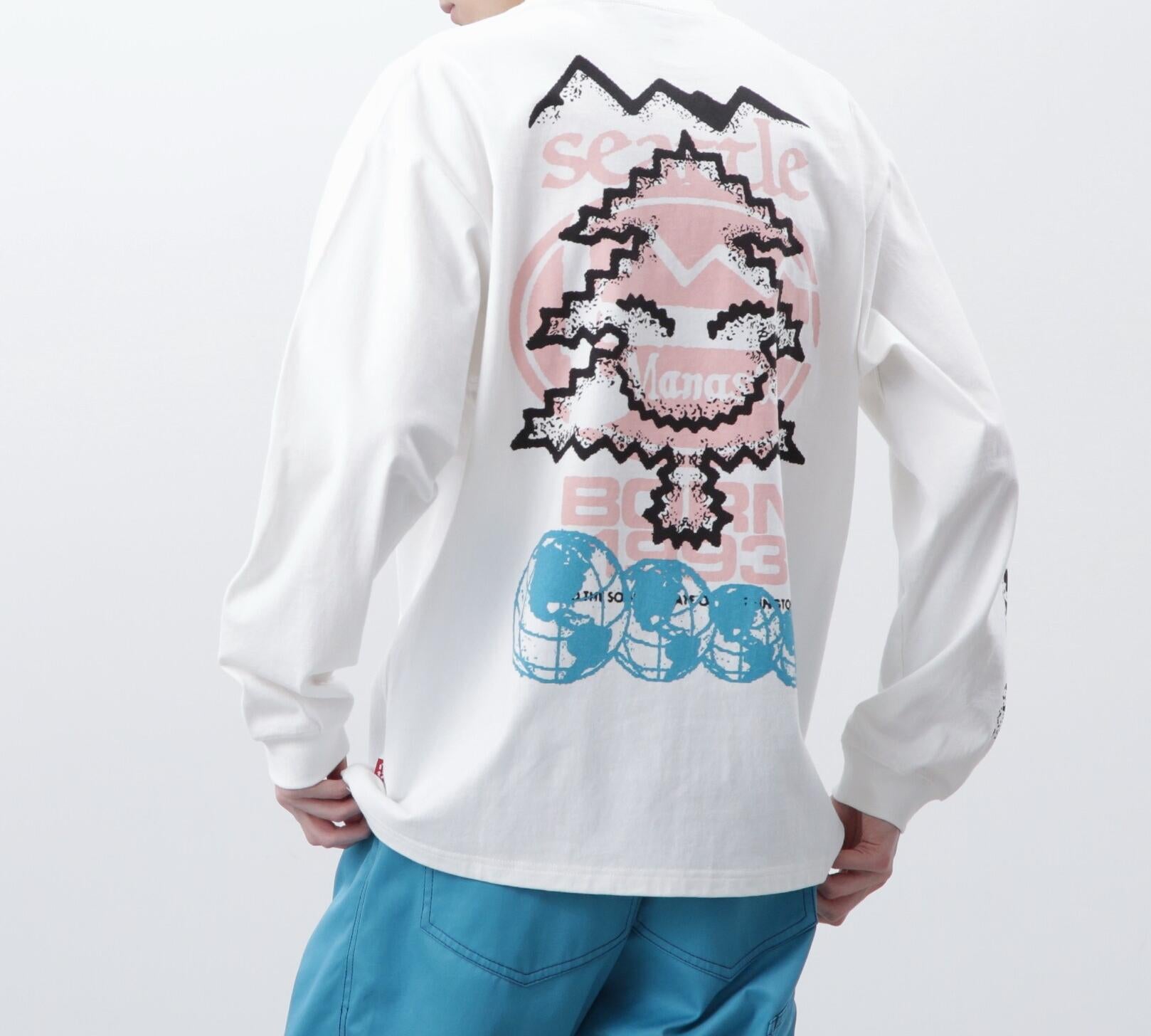 MANASTASH/マナスタッシュ/ >E:CTN L/S TEE T>EE/ロンTツリー ホワイト