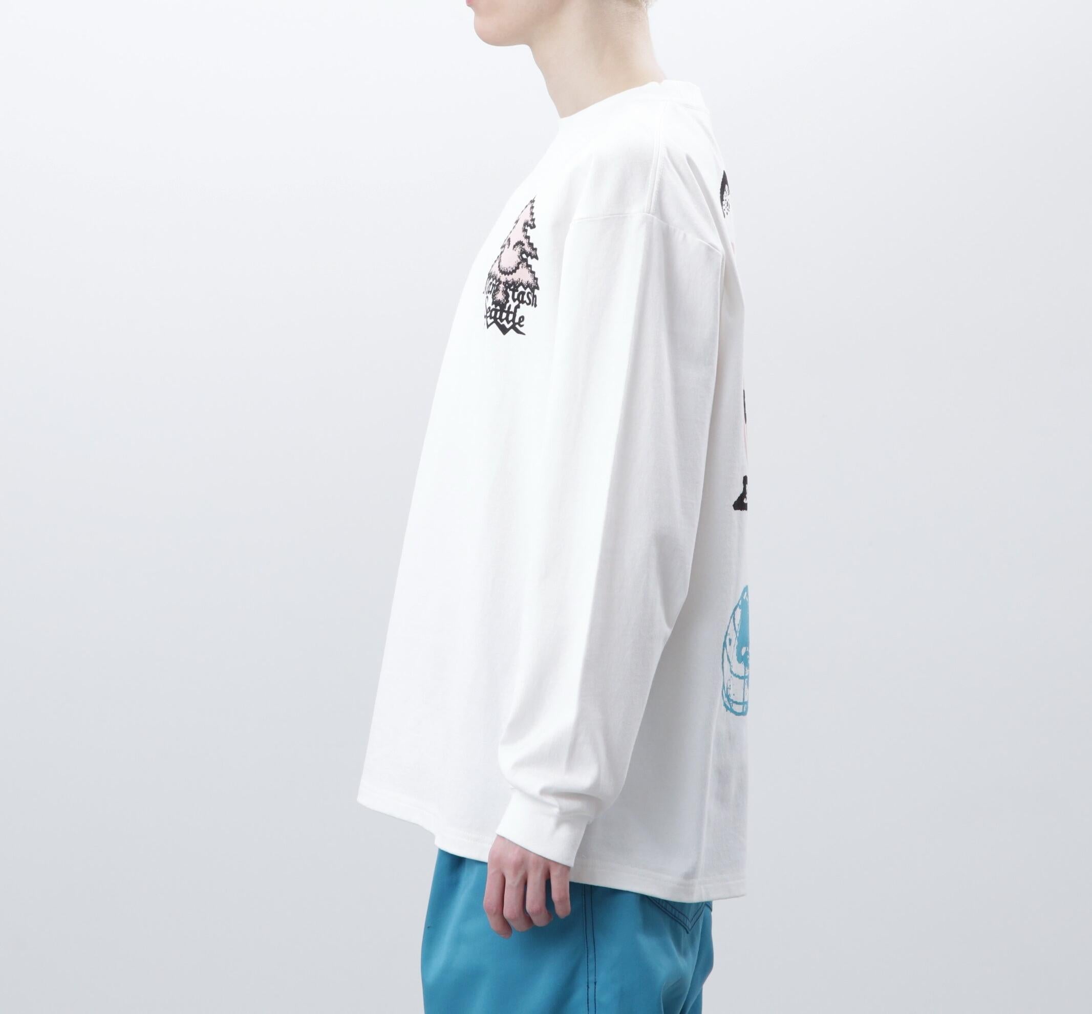 MANASTASH/マナスタッシュ/ >E:CTN L/S TEE T>EE/ロンTツリー ホワイト