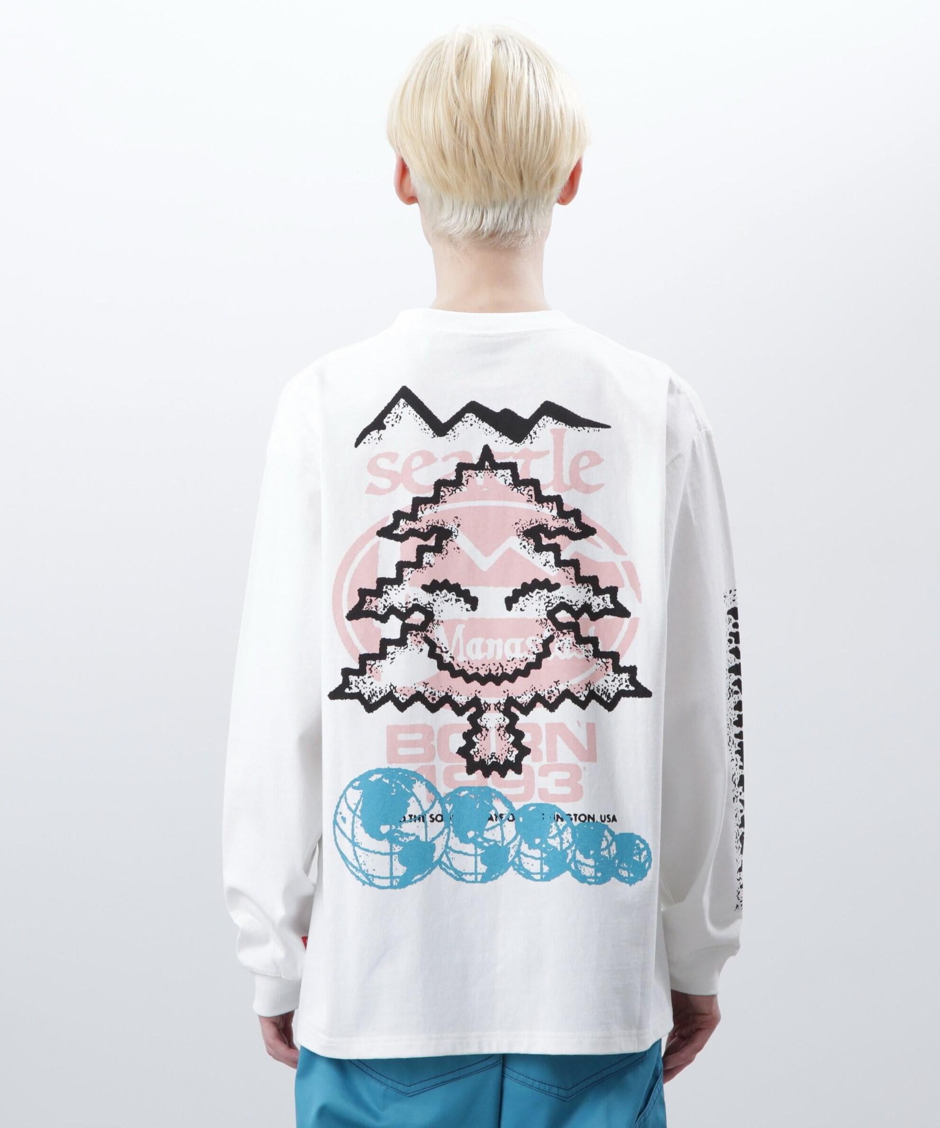 MANASTASH/マナスタッシュ/ >E:CTN L/S TEE T>EE/ロンTツリー ホワイト