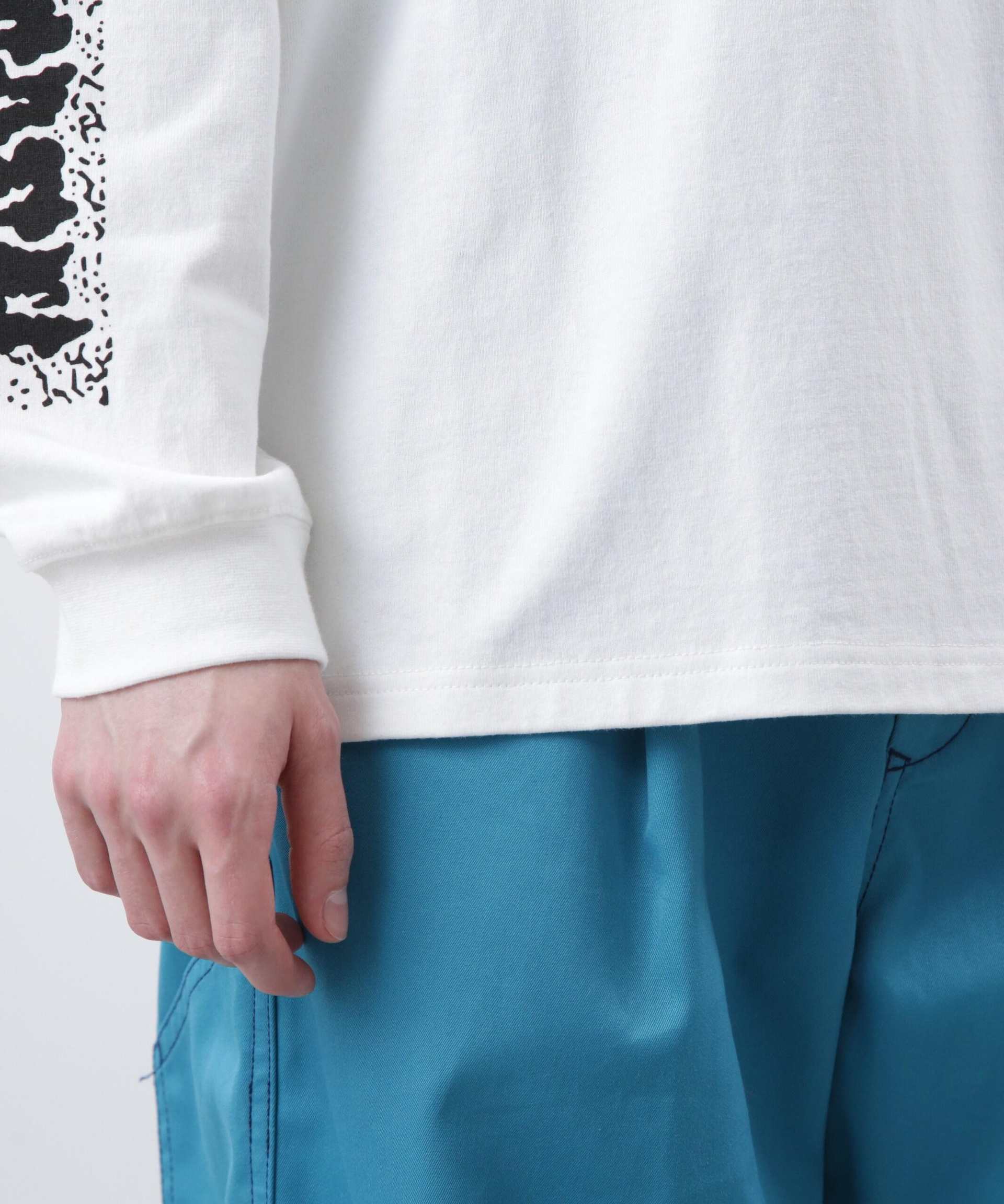 MANASTASH/マナスタッシュ/ >E:CTN L/S TEE T>EE/ロンTツリー ホワイト