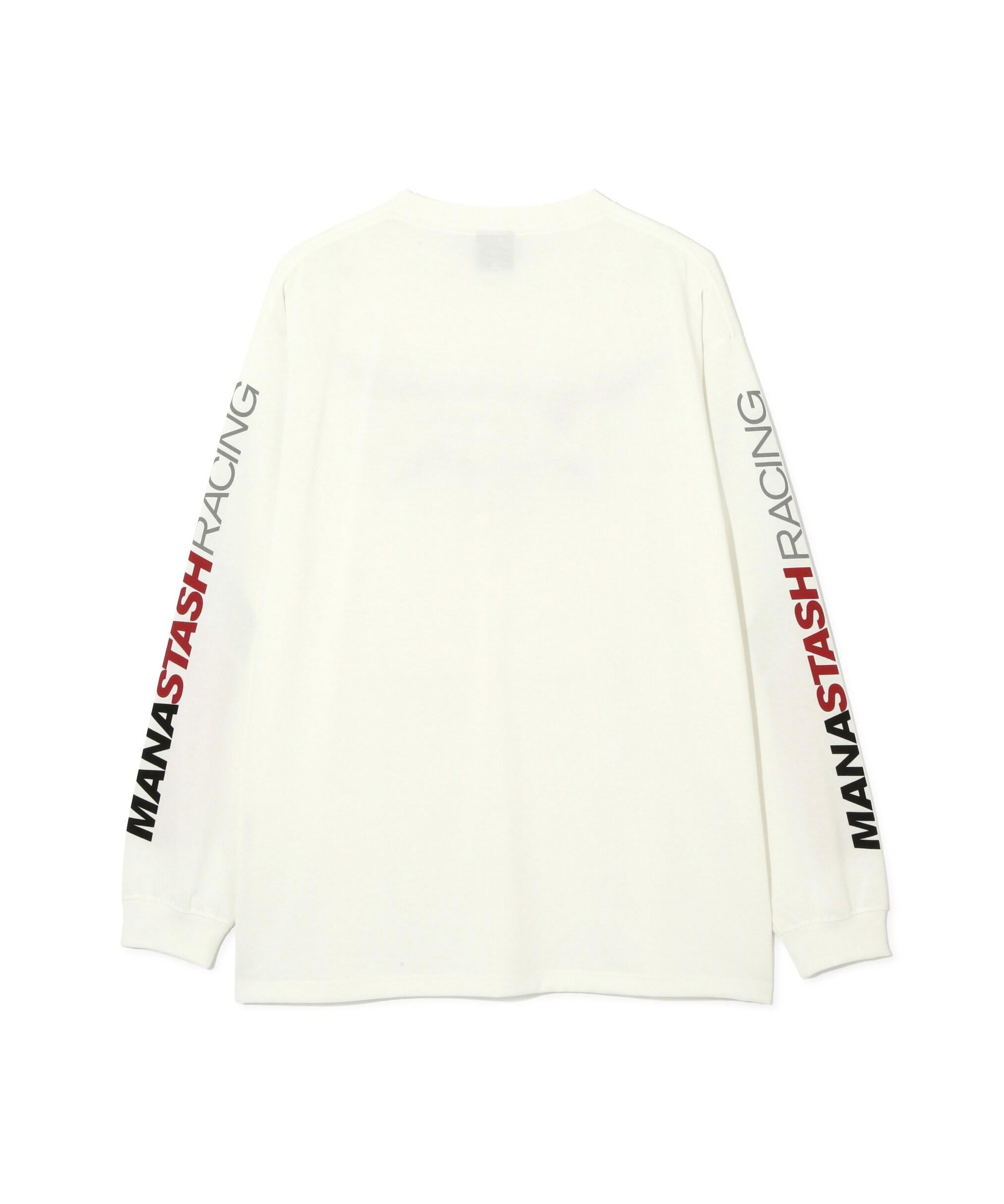 MANASTASH/マナスタッシュ/>E:POLY  L/S TEE MS> ホワイト