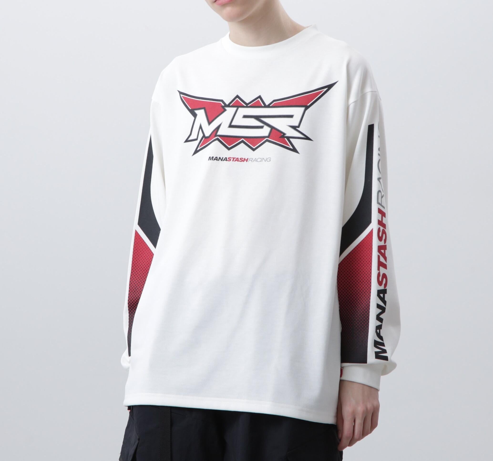 MANASTASH/マナスタッシュ/>E:POLY  L/S TEE MS> ホワイト
