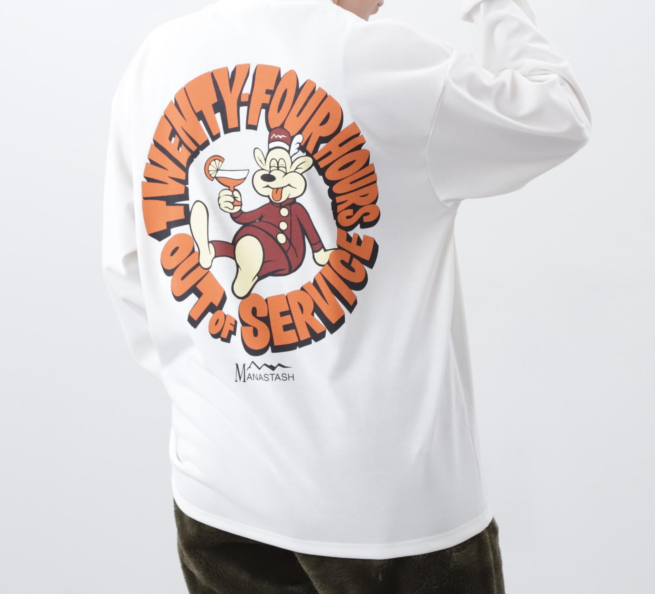 MANASTASH/マナスタッシュ/>E:POLY  L/S TEE 24H>S ホワイト