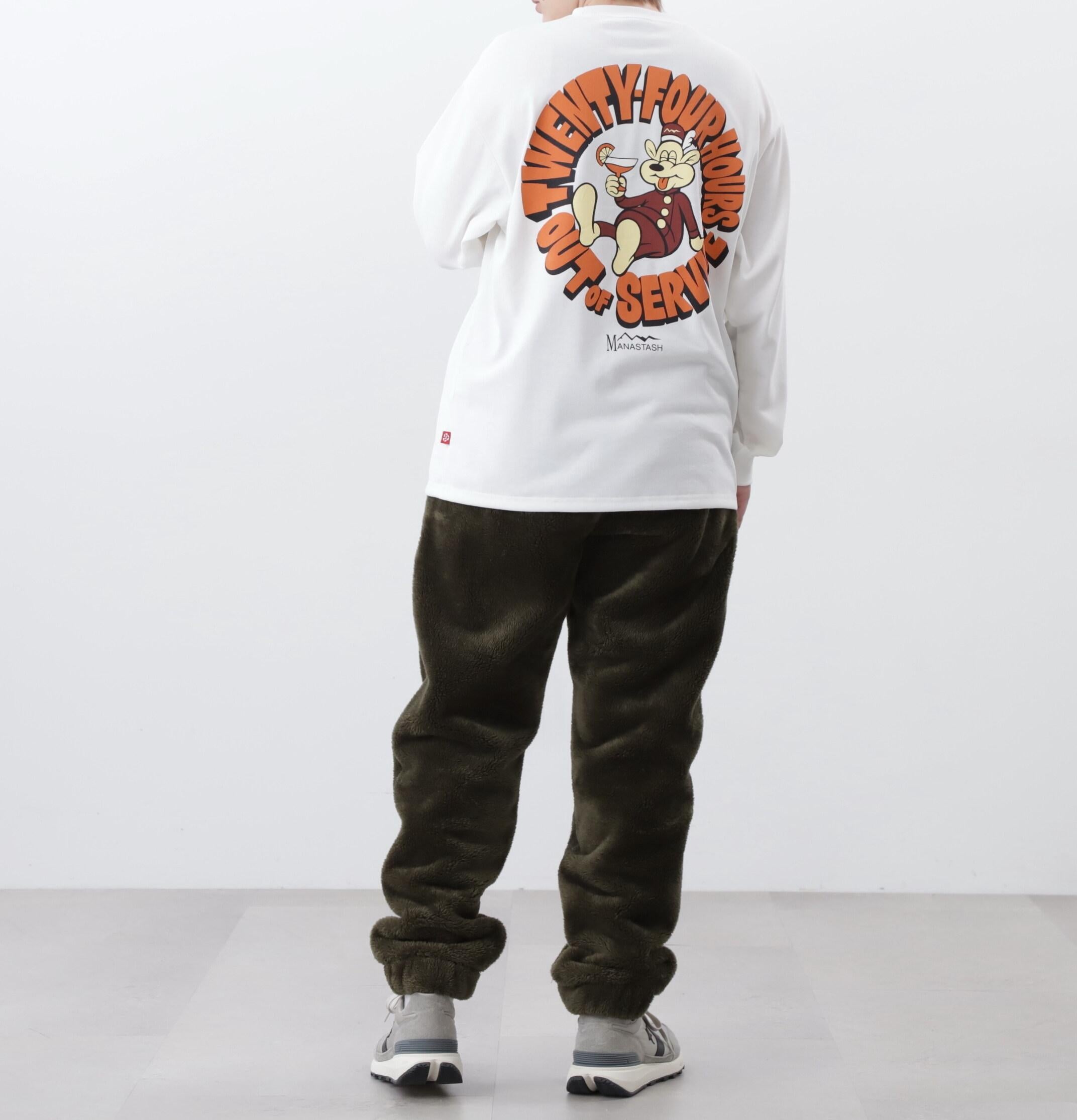 MANASTASH/マナスタッシュ/>E:POLY  L/S TEE 24H>S ホワイト