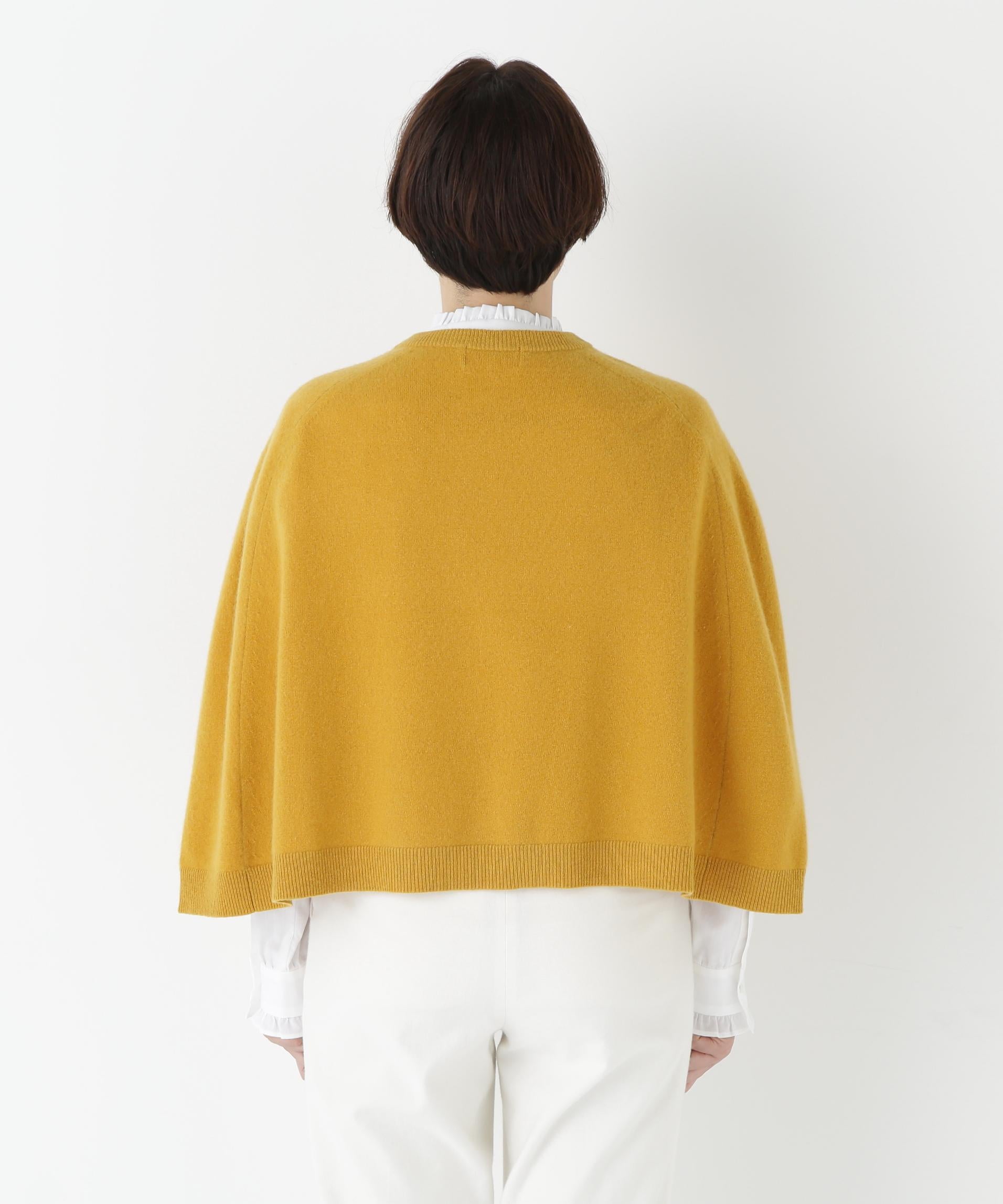 ハイゲージウールケープニット イエロー