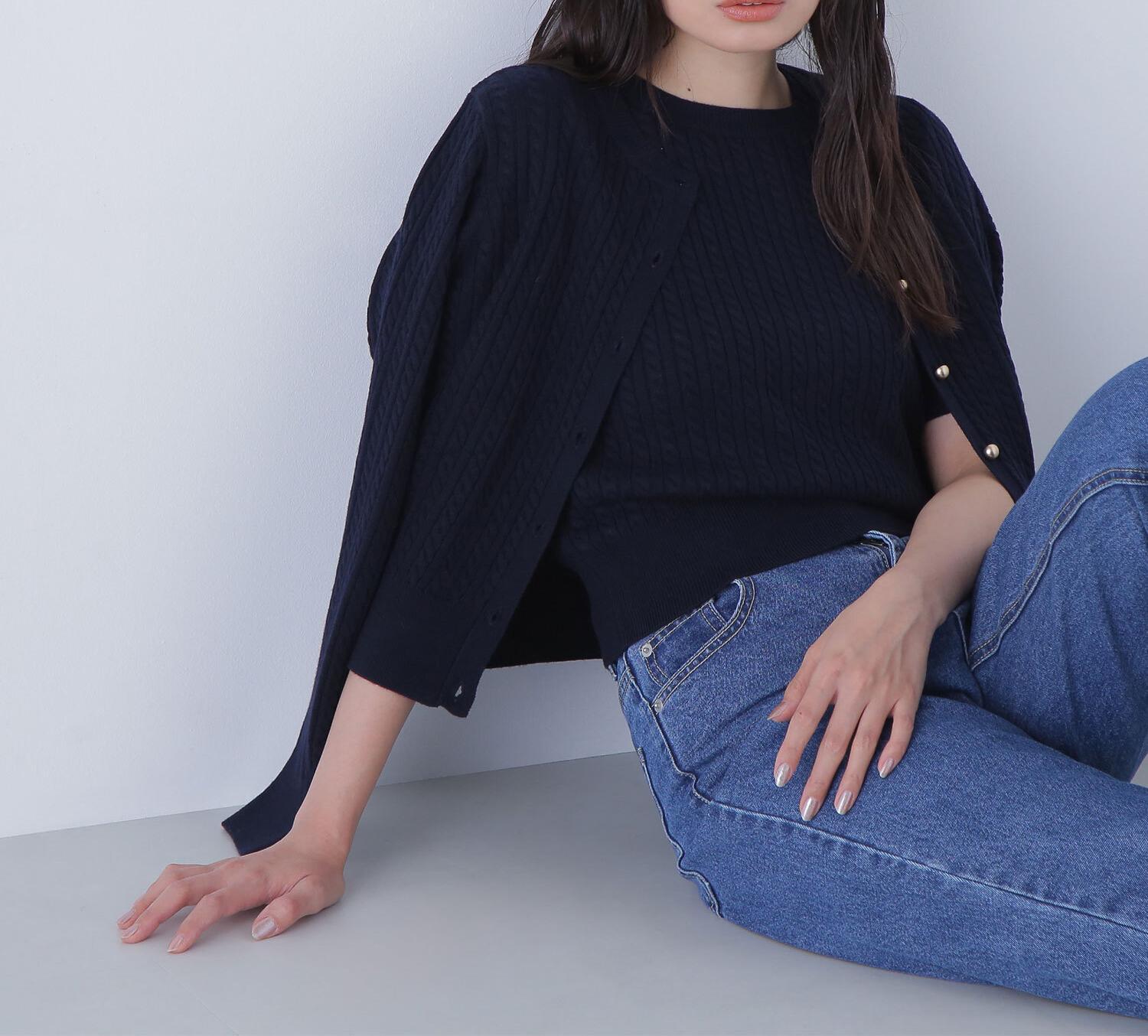 ＜CLASSY.12月号 お仕事名品Award 2025＞「トップス賞」3シーズン無敵アンサンブル ネイビー