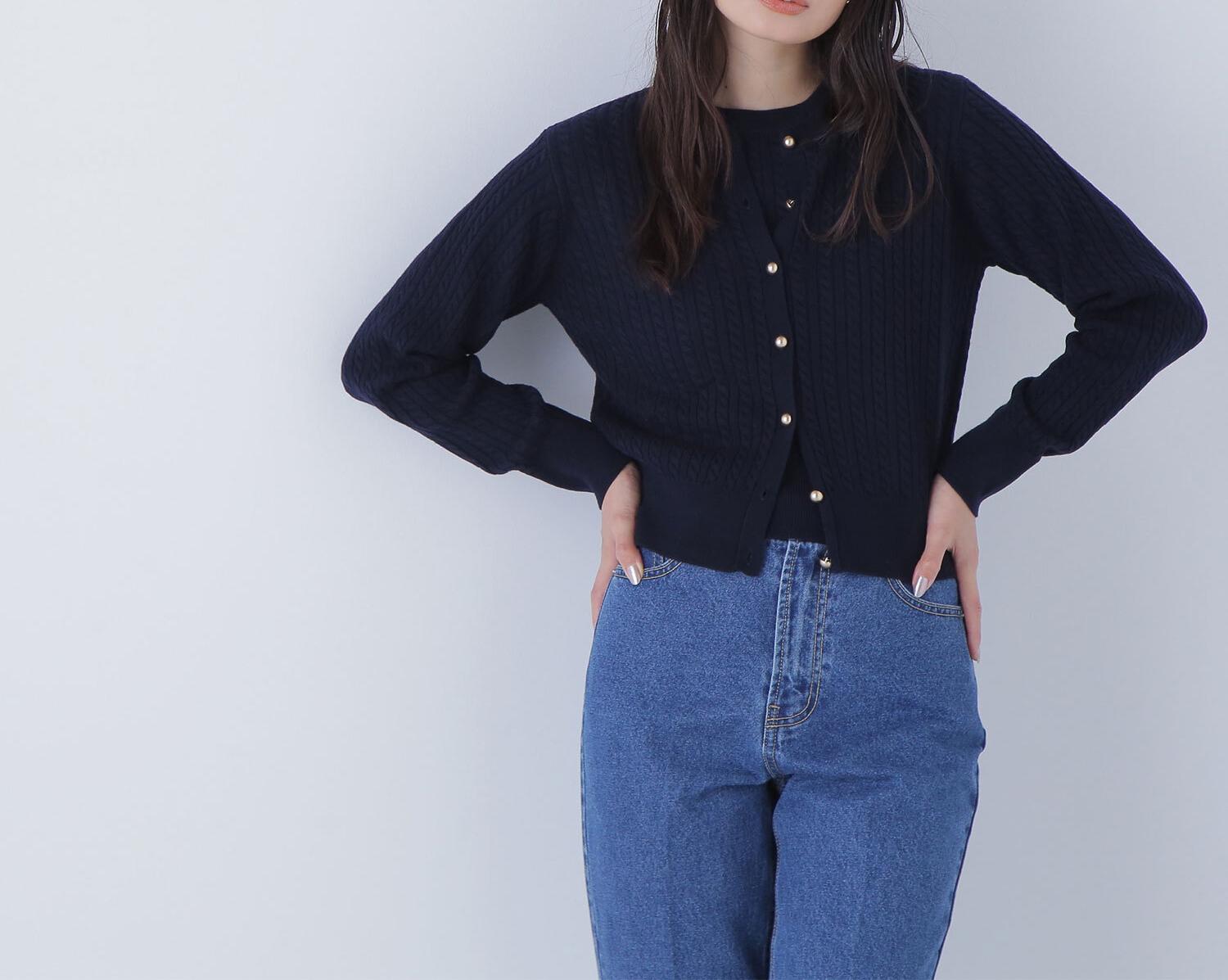 ＜CLASSY.12月号 お仕事名品Award 2025＞「トップス賞」3シーズン無敵アンサンブル ネイビー