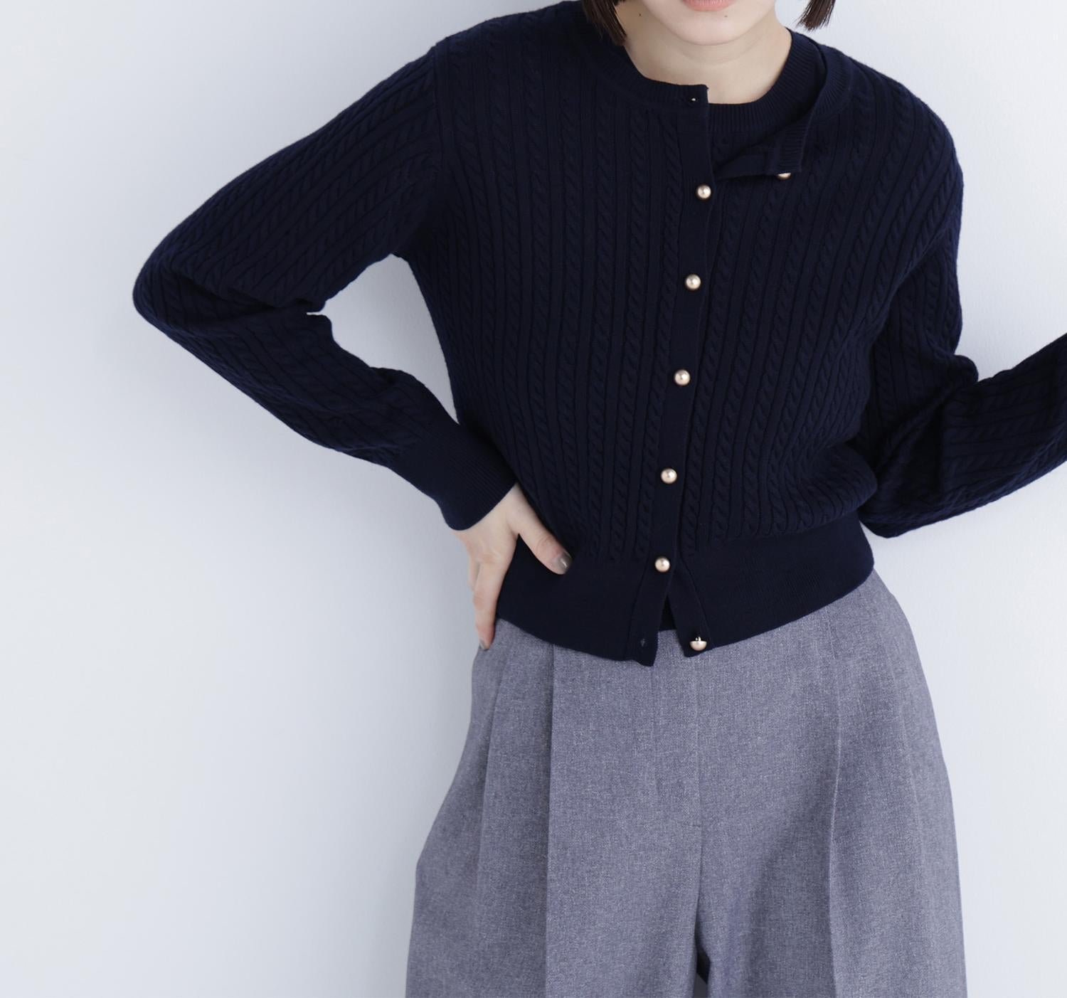 ＜CLASSY.12月号 お仕事名品Award 2025＞「トップス賞」3シーズン無敵アンサンブル ネイビー