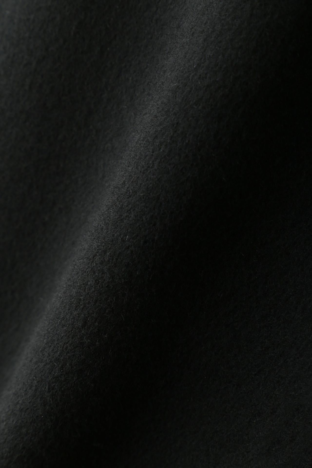 カシミヤ混ベルテッドコート ブラック