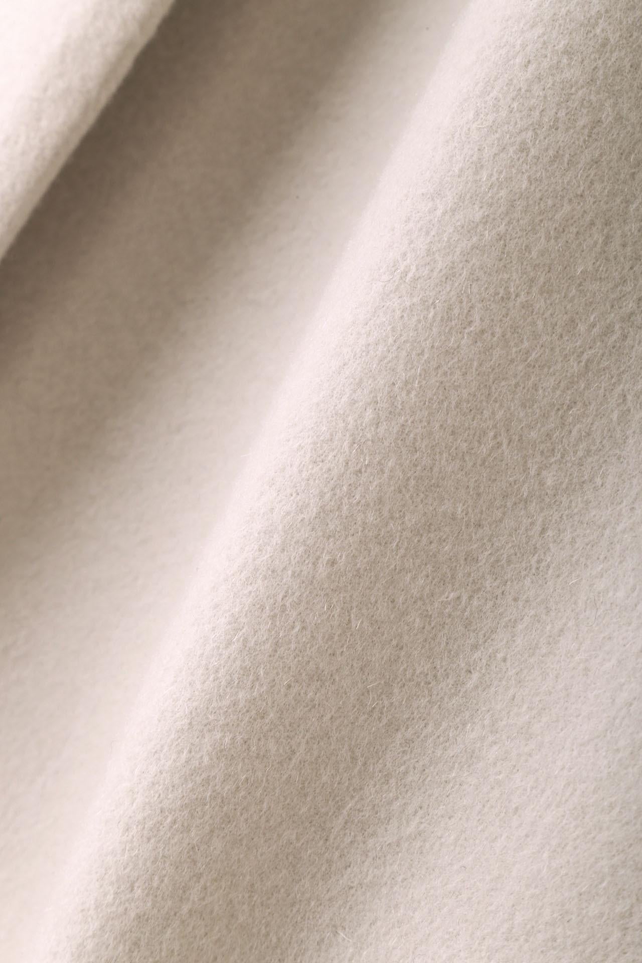 カシミヤ混ベルテッドコート グレー1