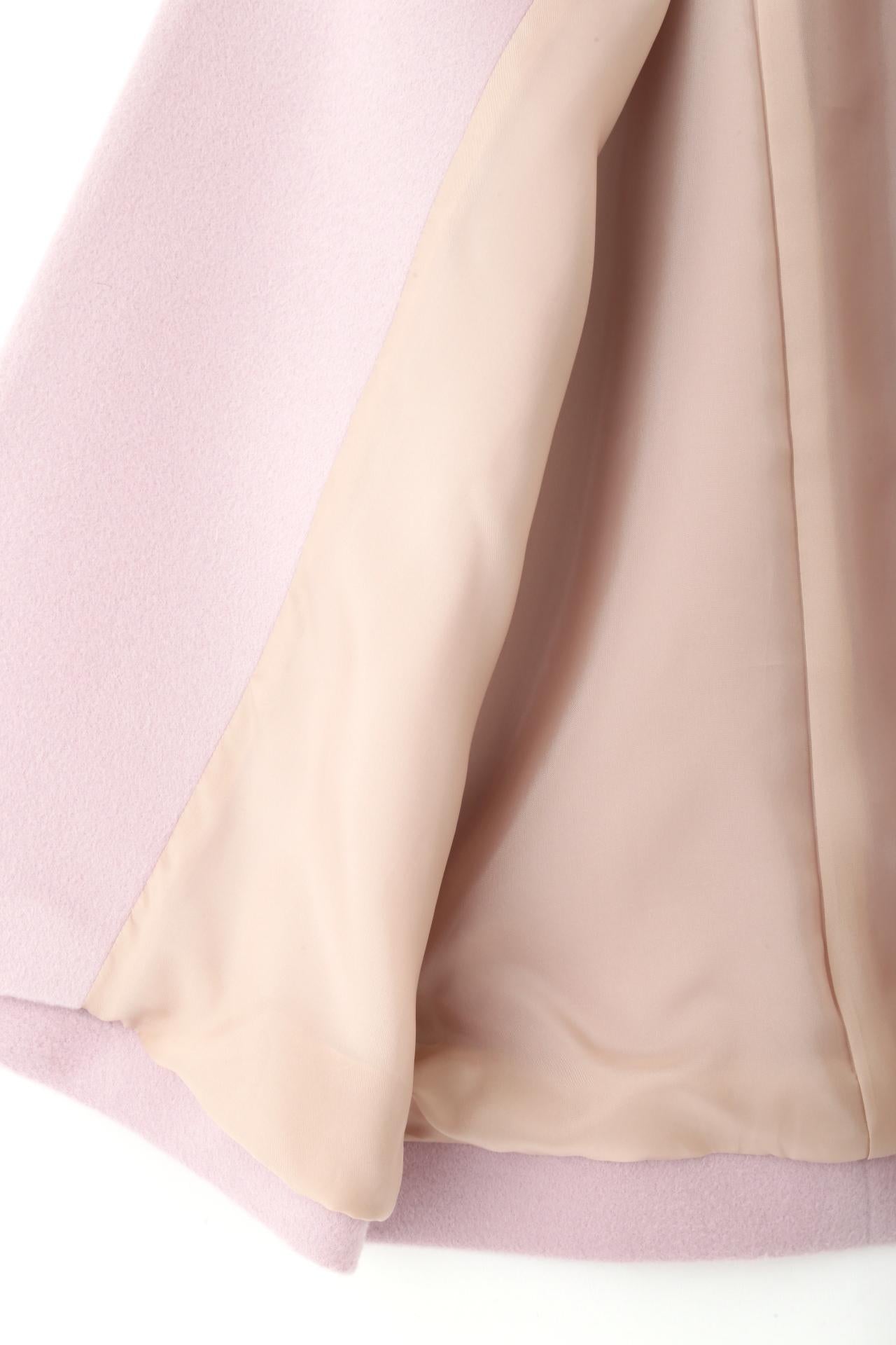 カシミヤ混ベルテッドコート ピンク