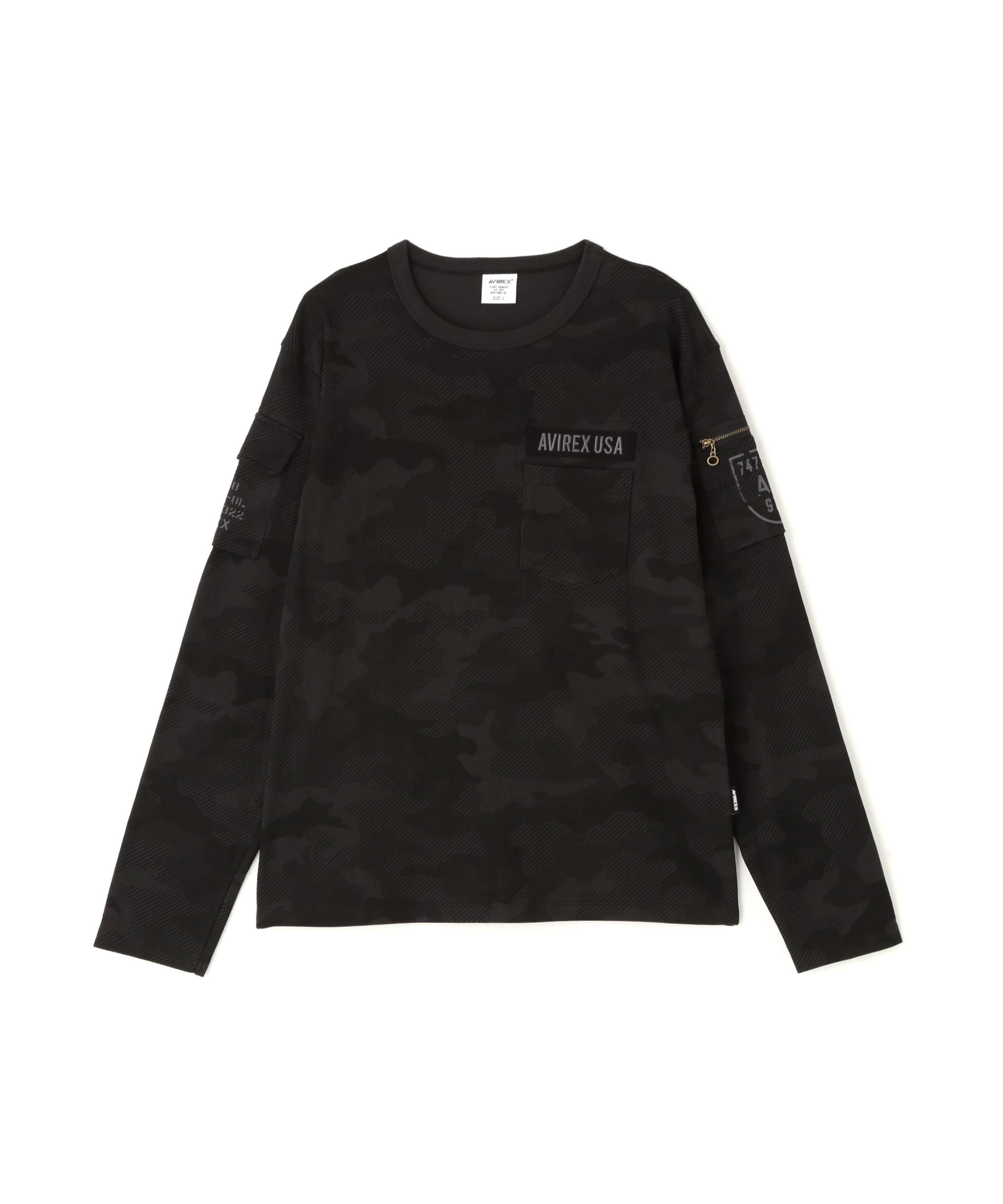 FATIGUE CREW NECK L/S T-SHIRT / ファティーグ クルーネック 長袖 Tシャツ ブラックカモ2