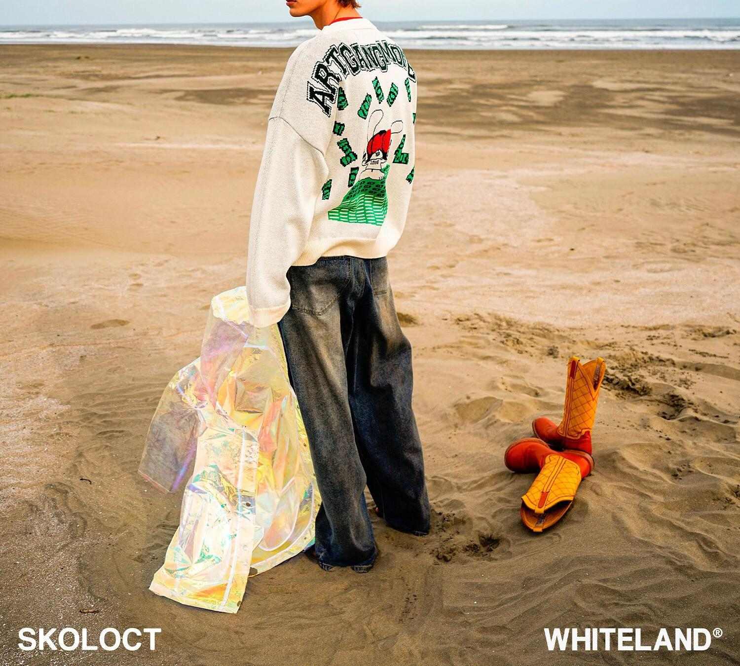 SKOLOCT×WHITELAND/スコロクト×ホワイトランド/DOLLA> PULL KNIT アイボリー2
