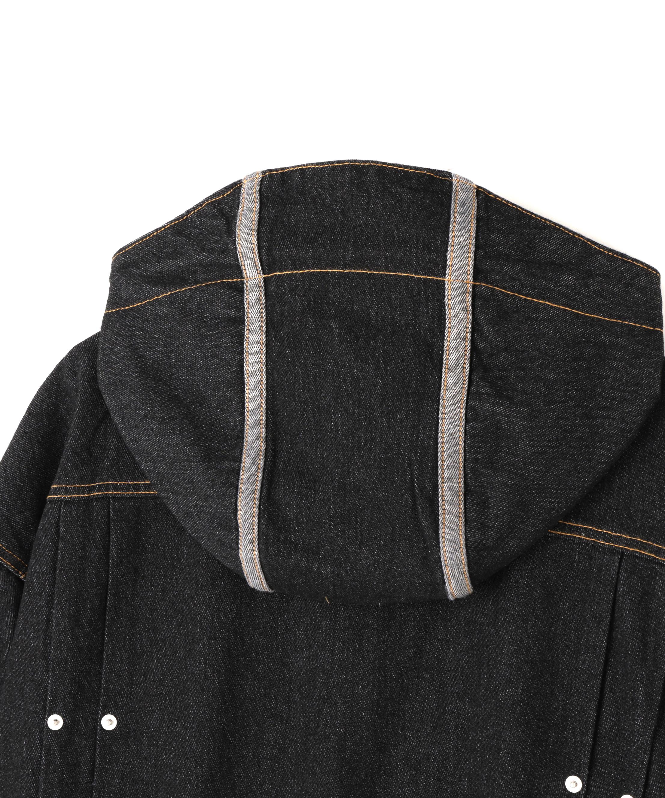 DankeSchon/ダンケシェーン/HOOD DENIM JACKET ブラック