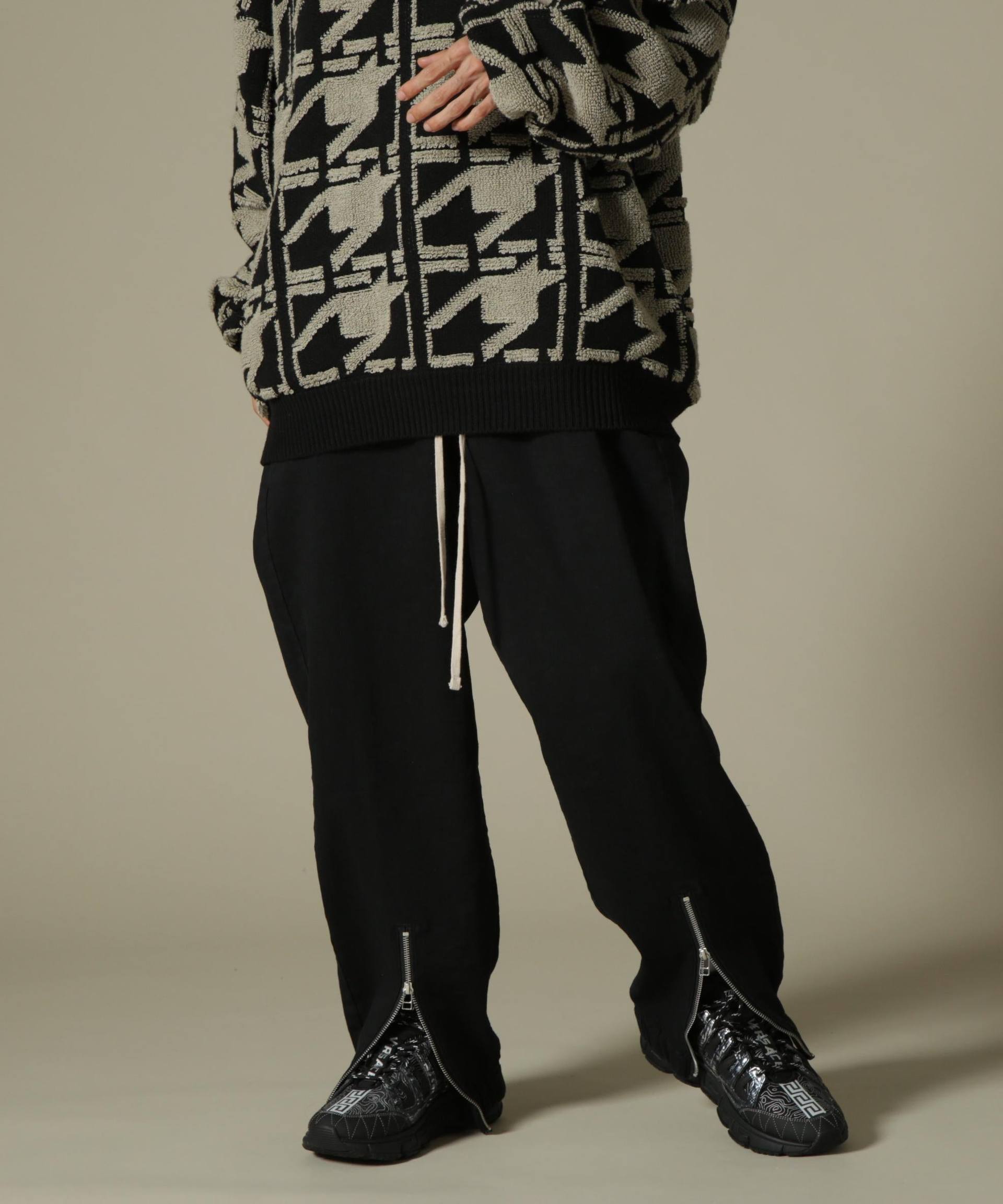 DankeSchon/ダンケシェーン/TC RLK F>ONTZIP PANTS/TCブラックフロントジップパンツ ブラック