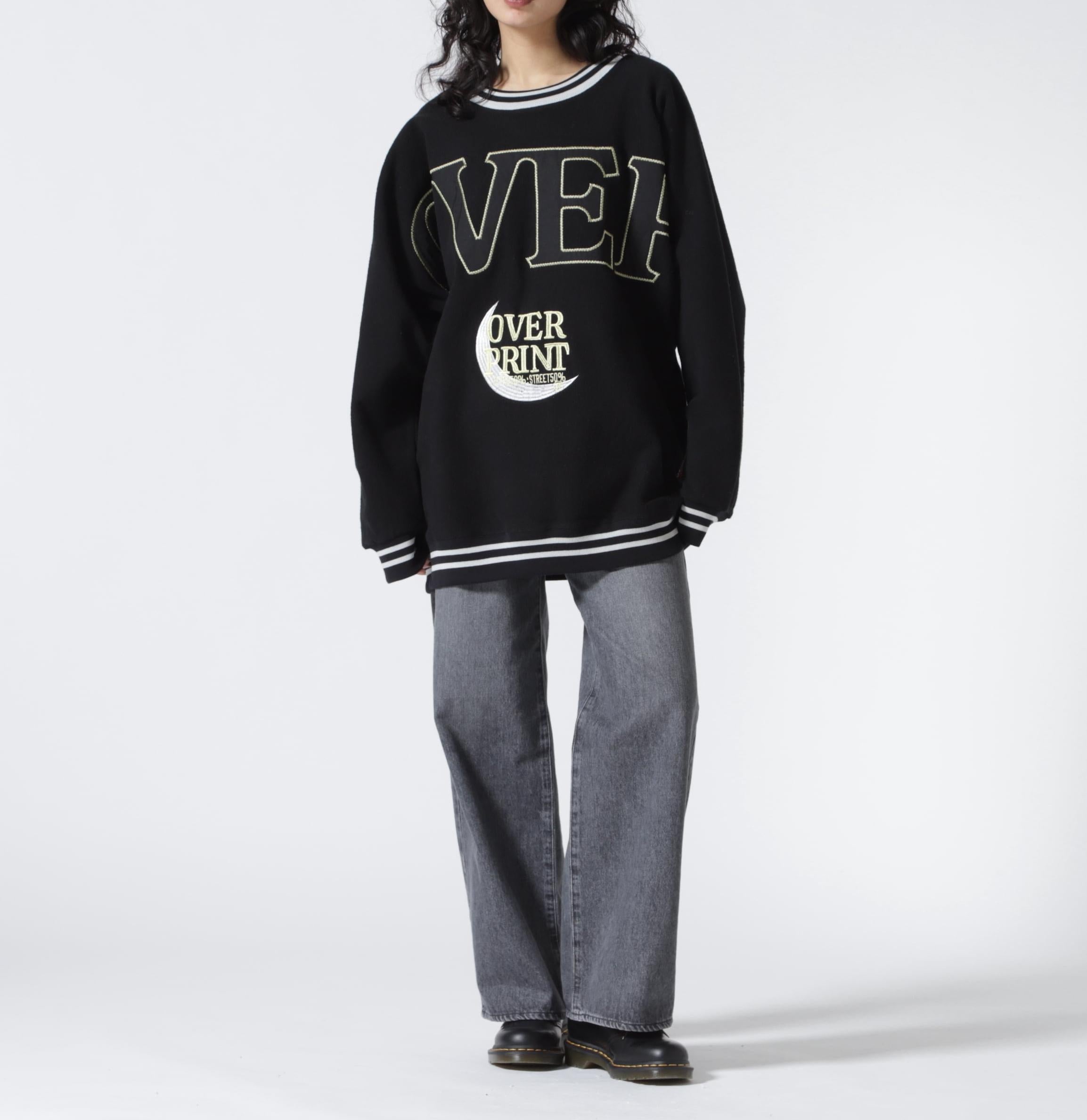 ovepint/オーバープリント/OVE> DOLMAN SWEATSHI>TS ブラック