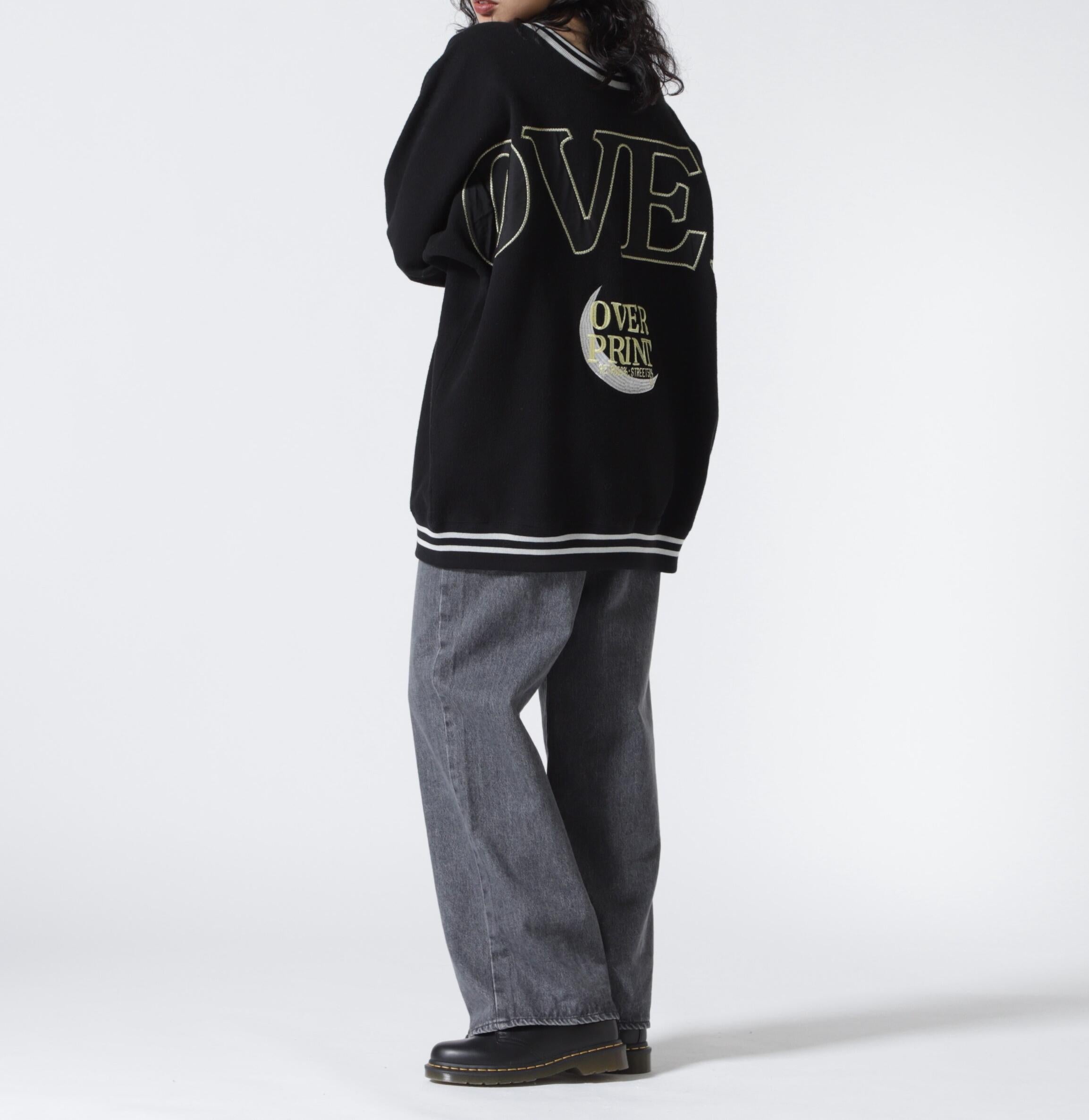 ovepint/オーバープリント/OVE> DOLMAN SWEATSHI>TS ブラック
