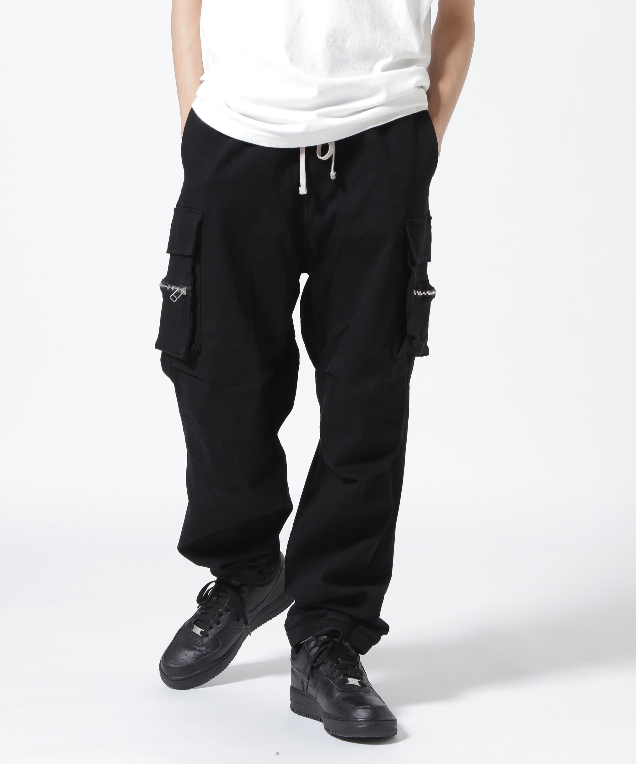 DankeSchon/PREMIUM TC BLACK ZIP POCKET PANTS/Pocket Pants