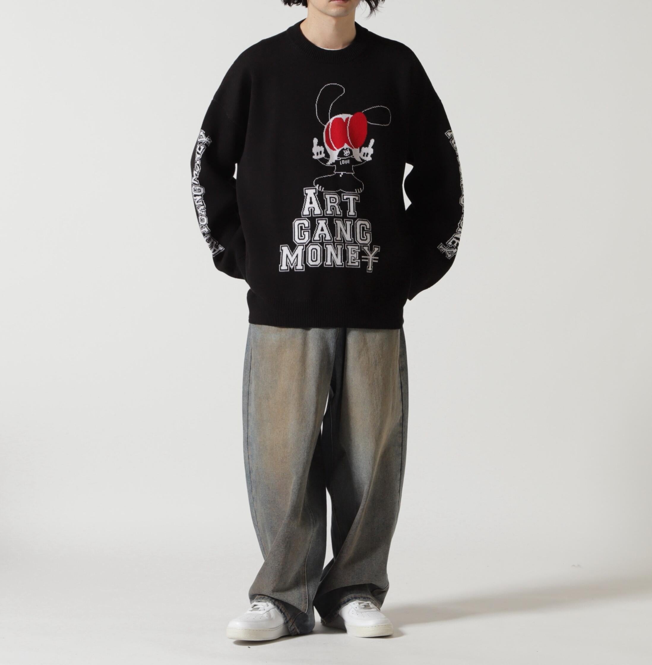 SKOLOCT×WHITELAND/スコロクト×ホワイトランド/FxxK PULL KNIT ブラック