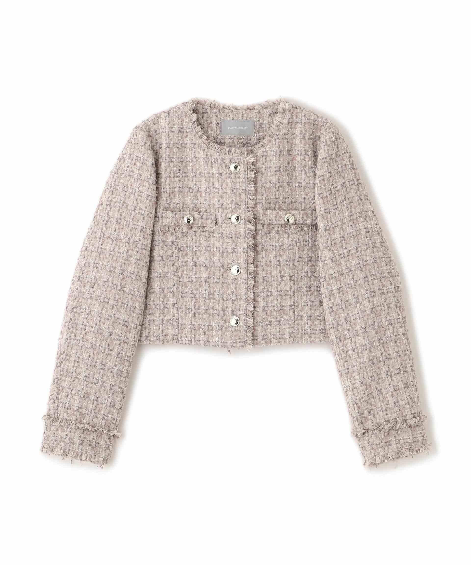 ファンシーツイードジャケット ピンク