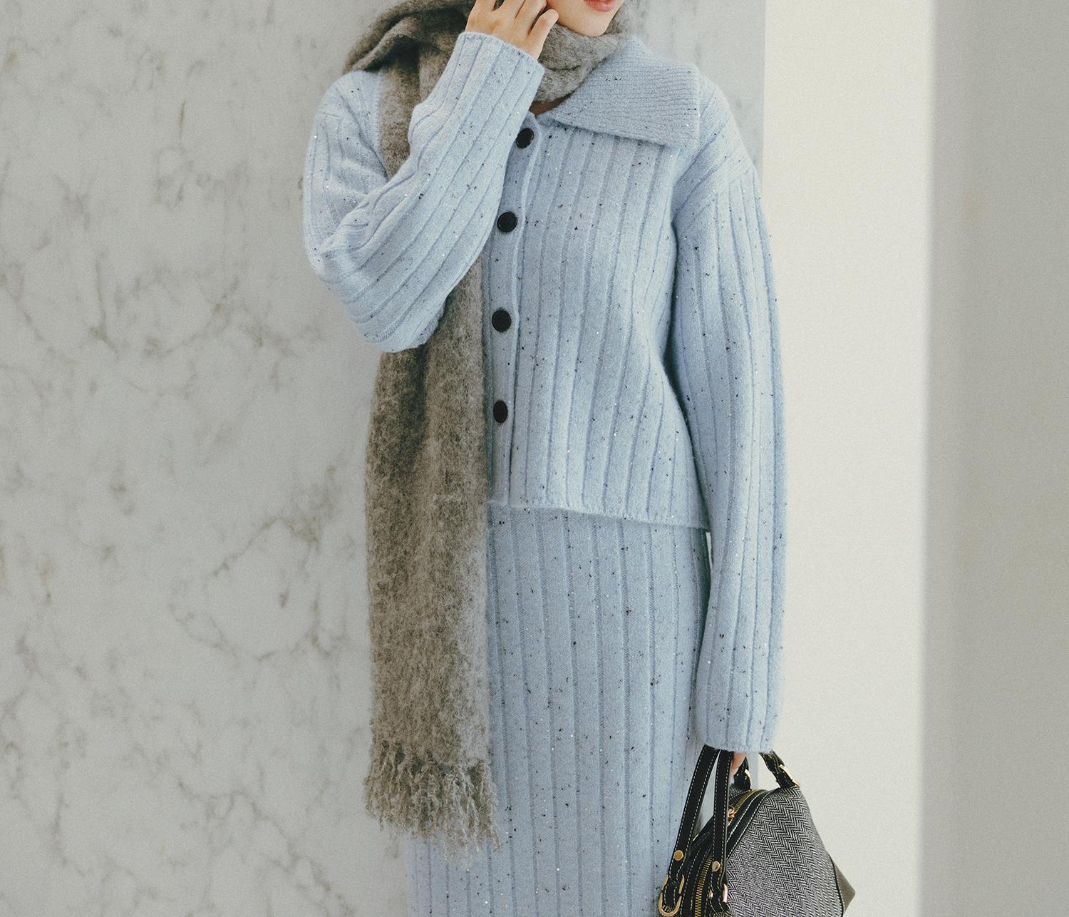 メランジミストマフラー グレー