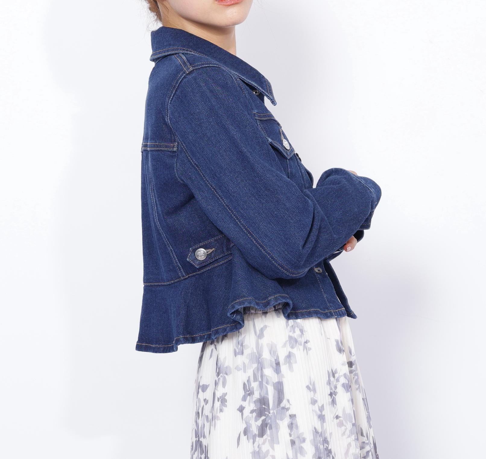 ペプラムデニムジャケット インディゴ